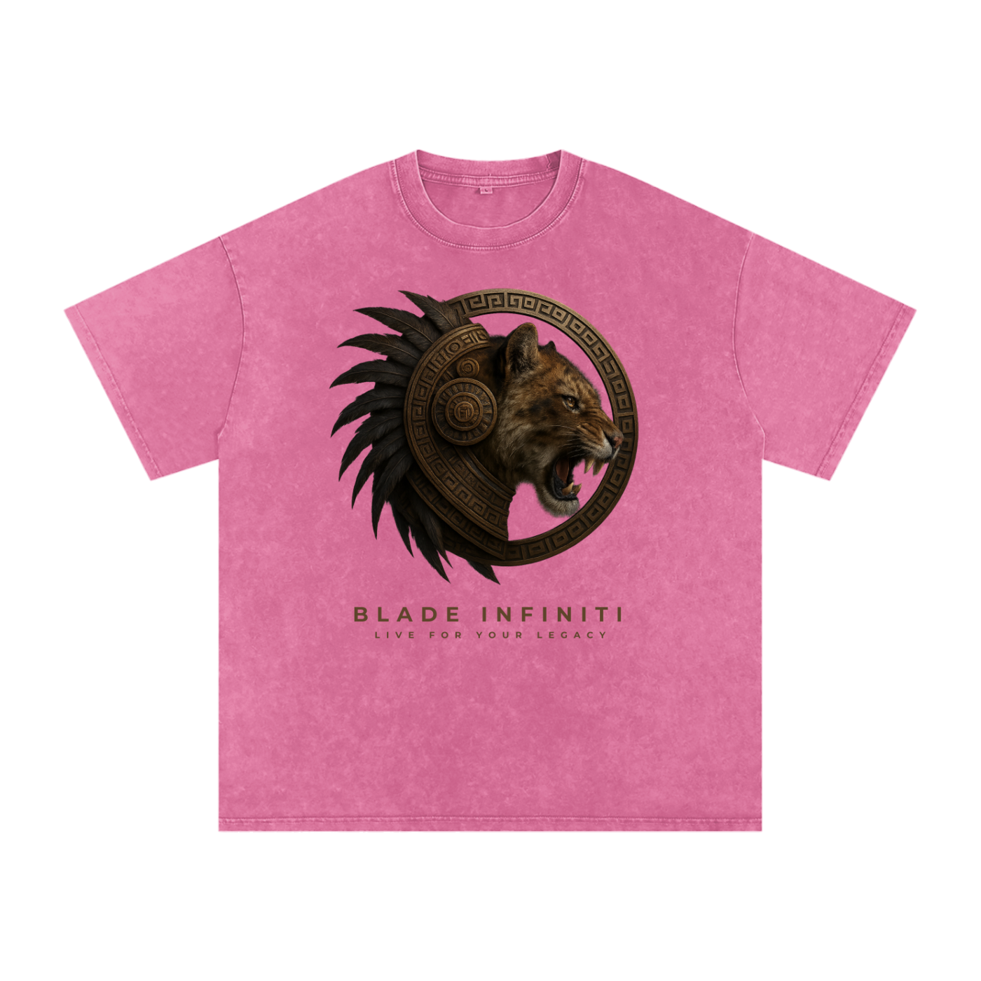 Aztec Tiger Washed Oversized Cotton T-Shirt