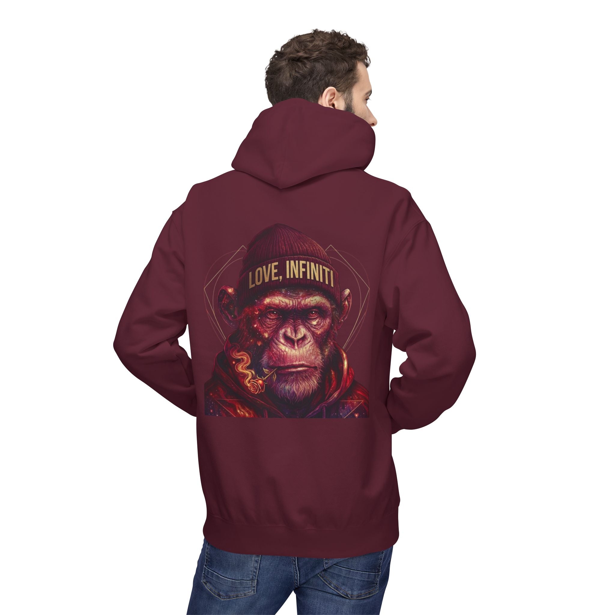 Weed/Rose Galactic Monkey - Love, Infiniti Hoodie