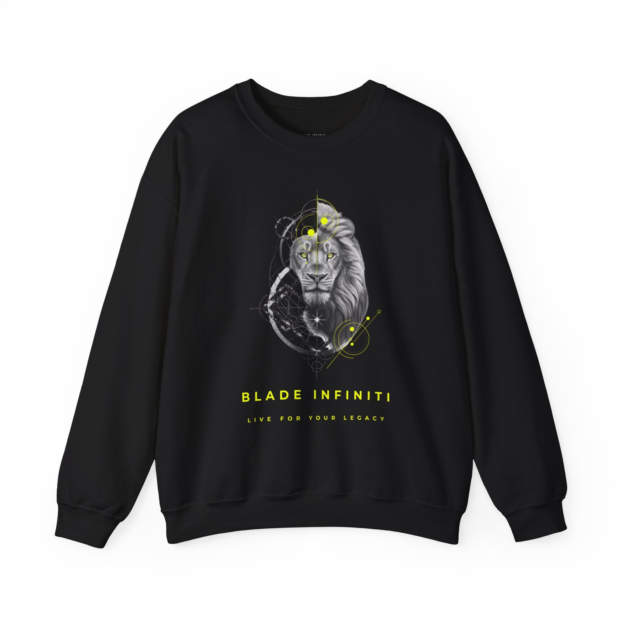 Geometric King Lion V3 Neon Green TX Unisex Crewneck Sweater