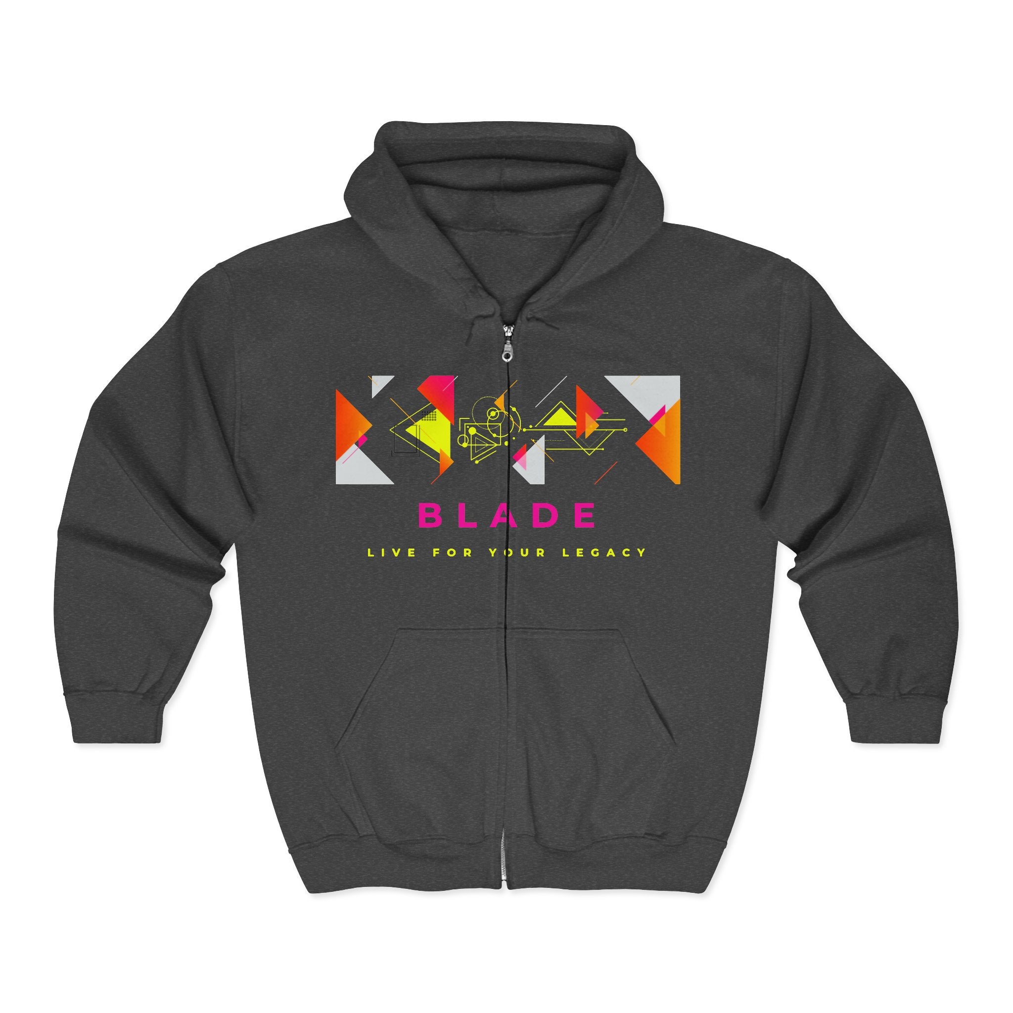 Geometric Odyssey Pink/Green Zip Hoodie