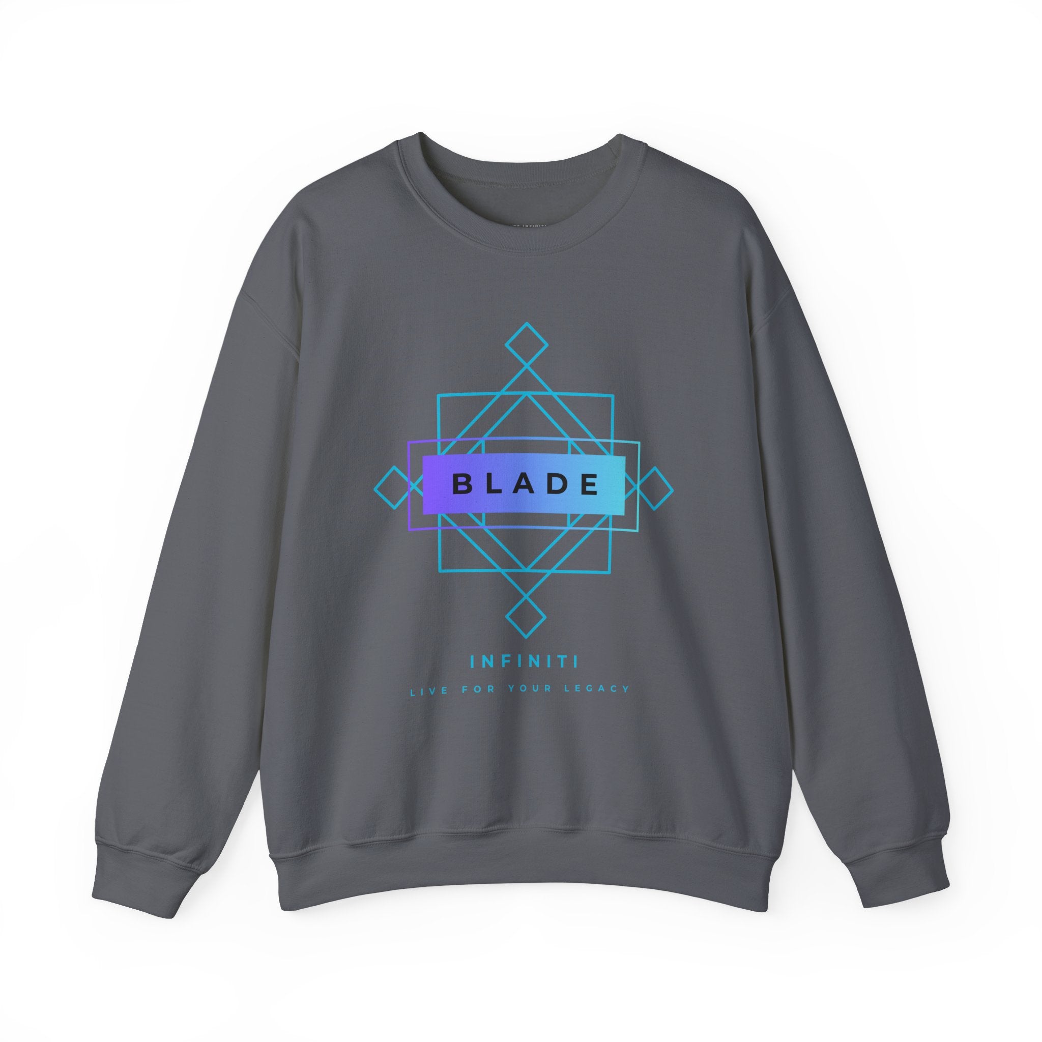 Geometric Infiniti Aqua/Purple Ombre Unisex Crewneck Sweater