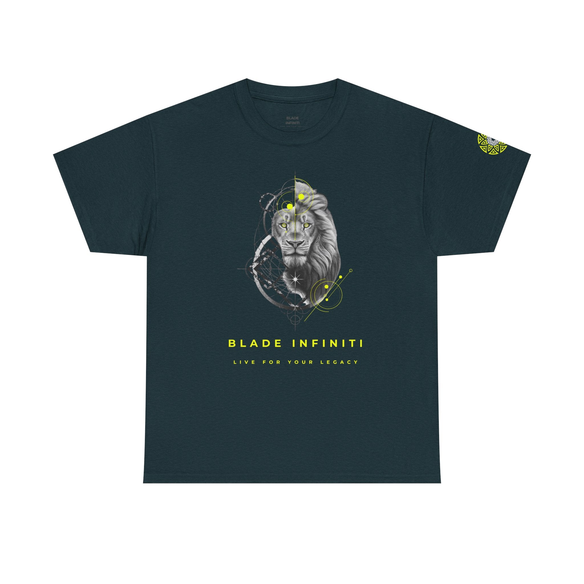 Geometric King Lion Neon Green TX T-Shirt