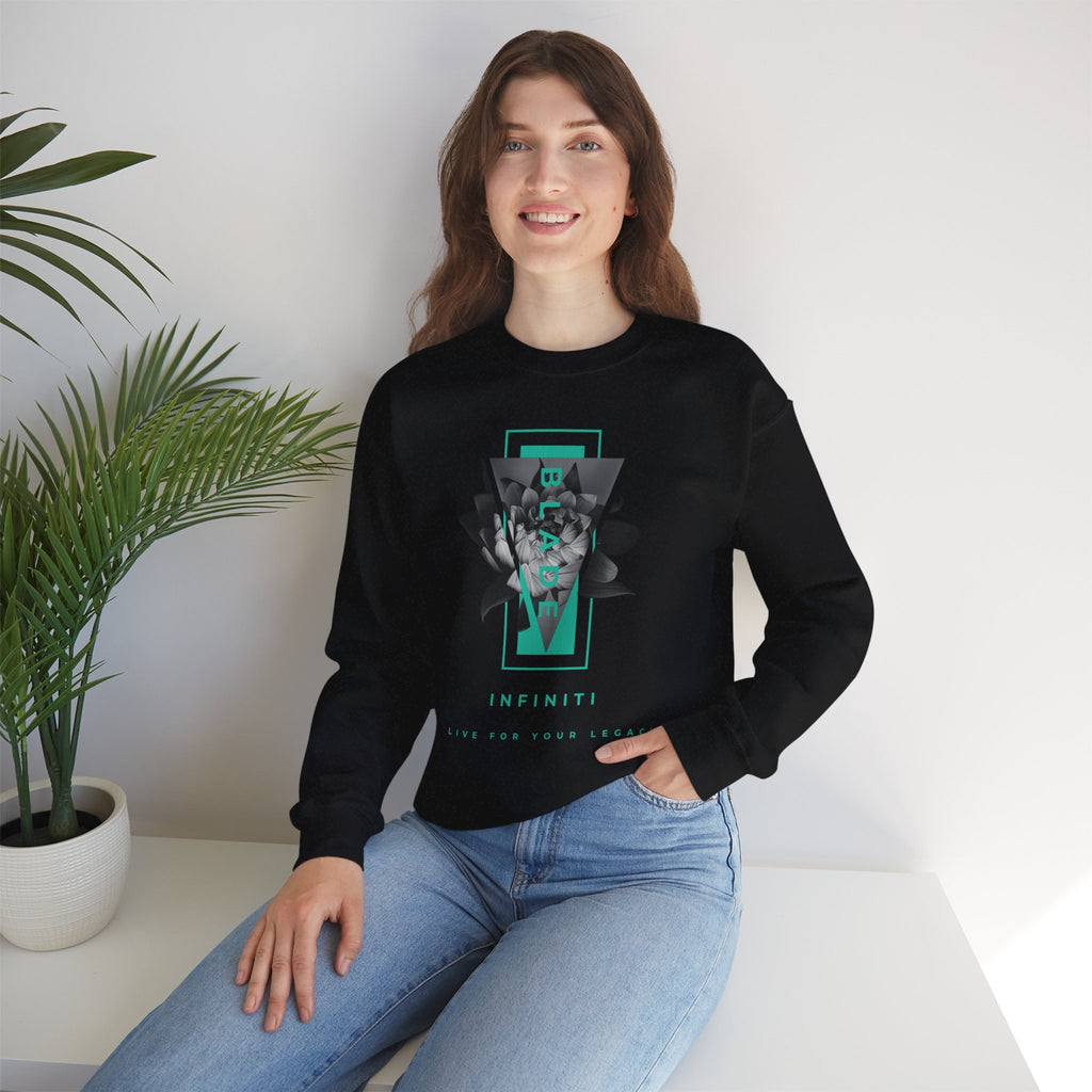 Flora Essence Teal Floral Unisex Crewneck Sweater