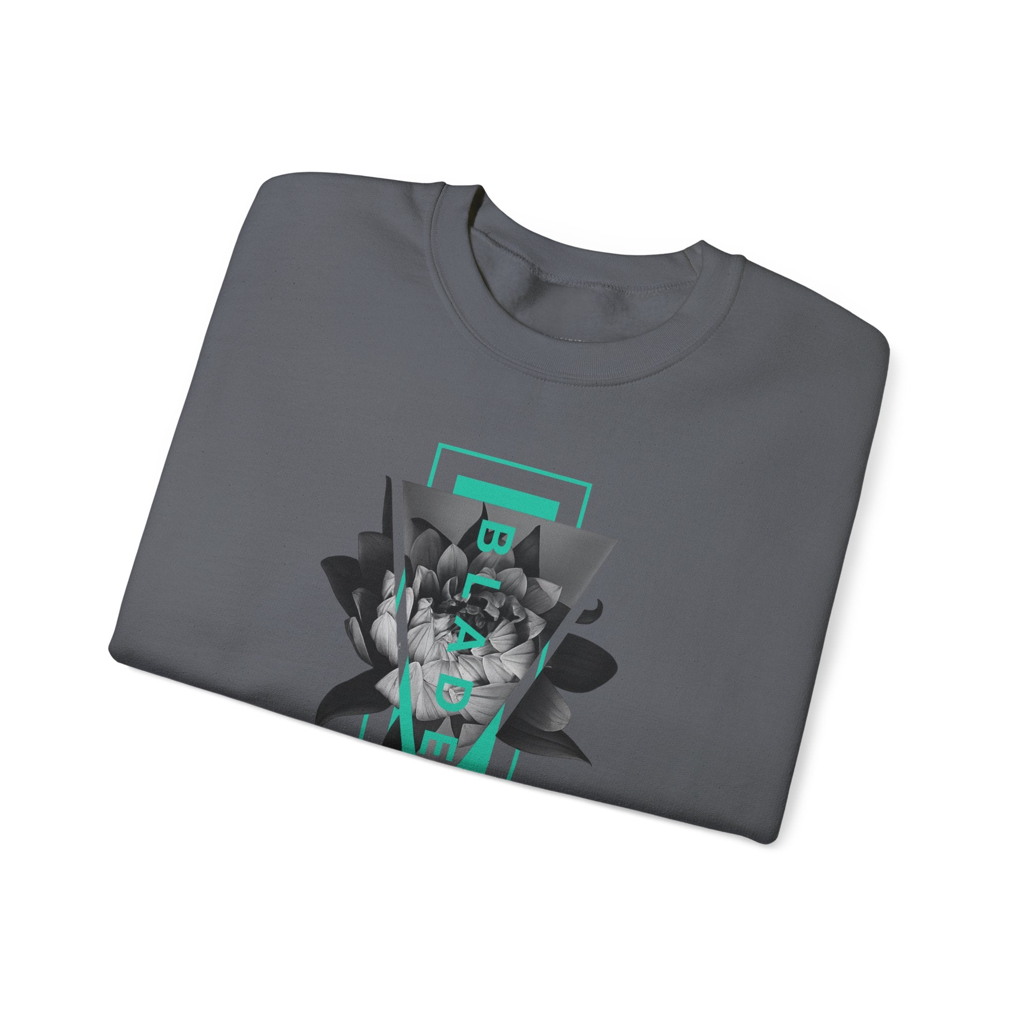 Flora Essence Teal Floral Unisex Crewneck Sweater