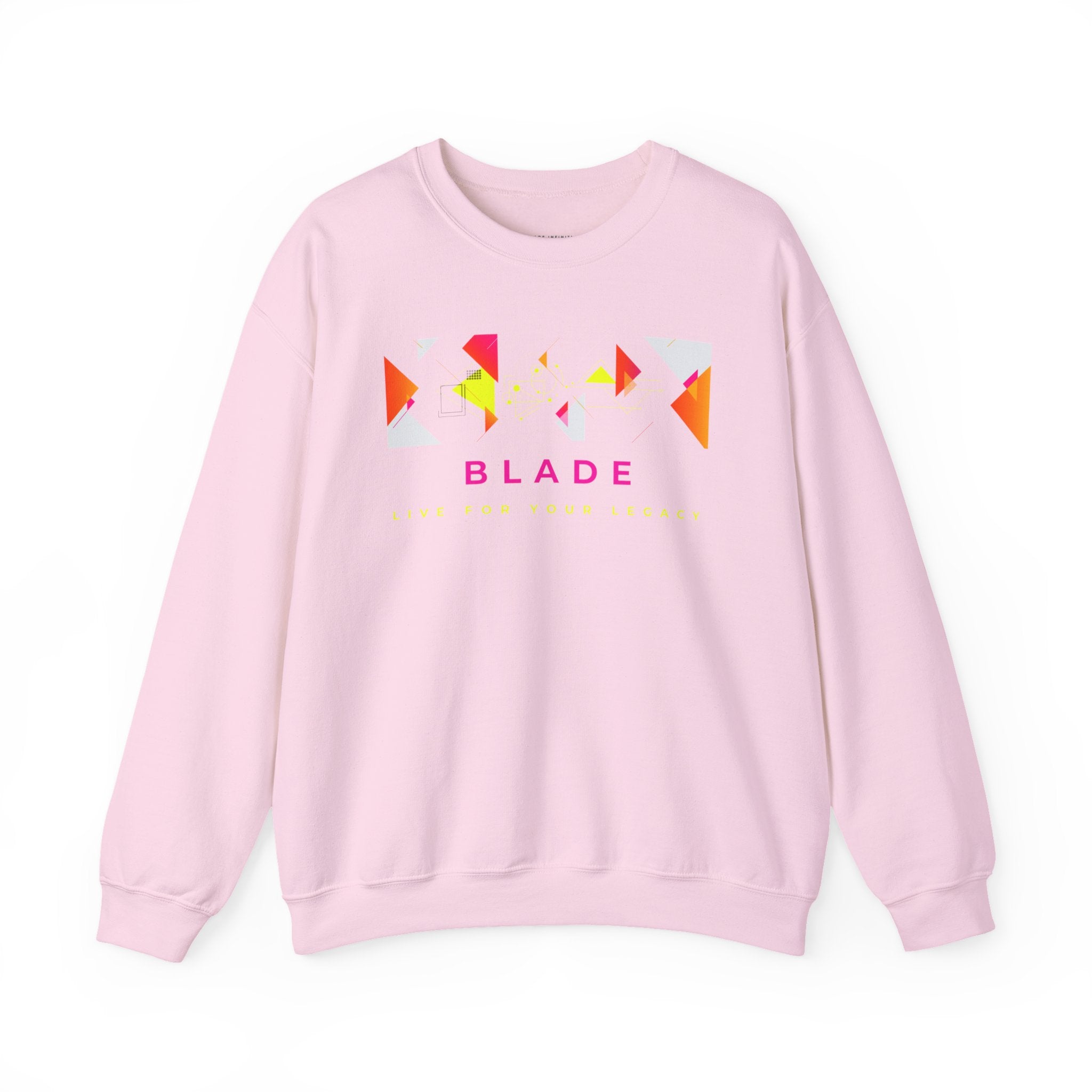 Geometric Odyssey Pink/Green Unisex Crewneck Sweater