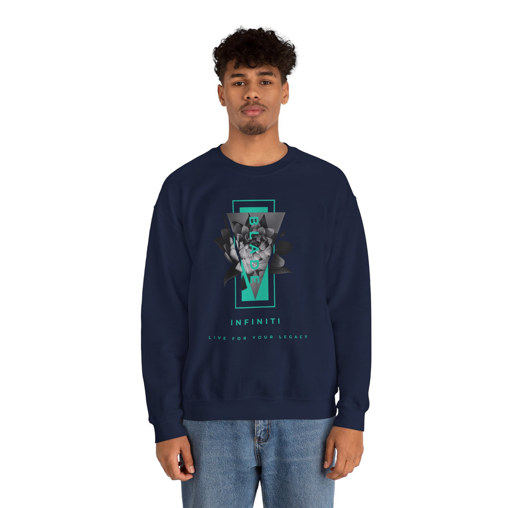 Flora Essence Teal Floral Unisex Crewneck Sweater