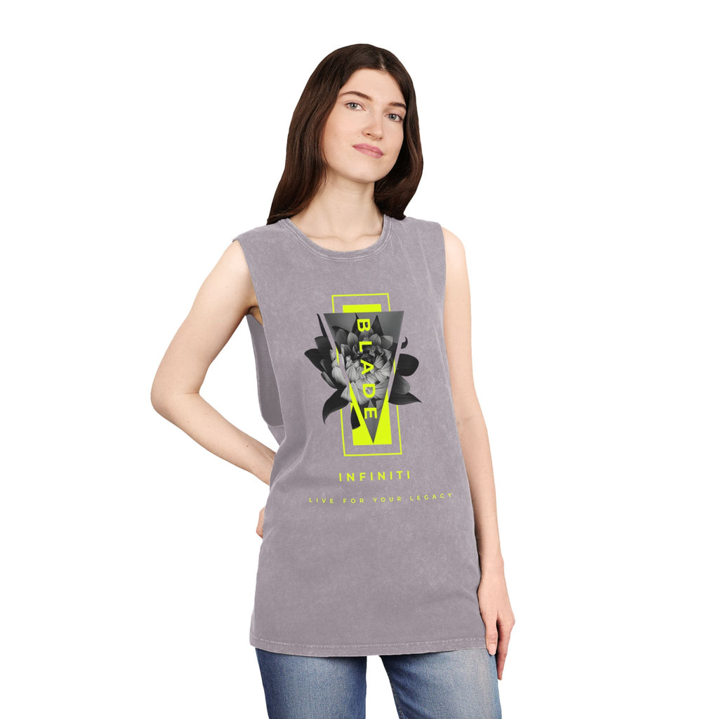 Flora Essence Neon Green Floral Tank Top
