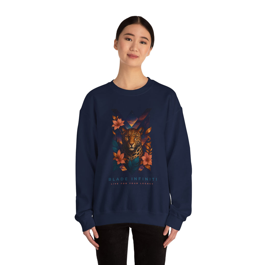 Galactic Jungle Leopard Unisex Crewneck Sweater