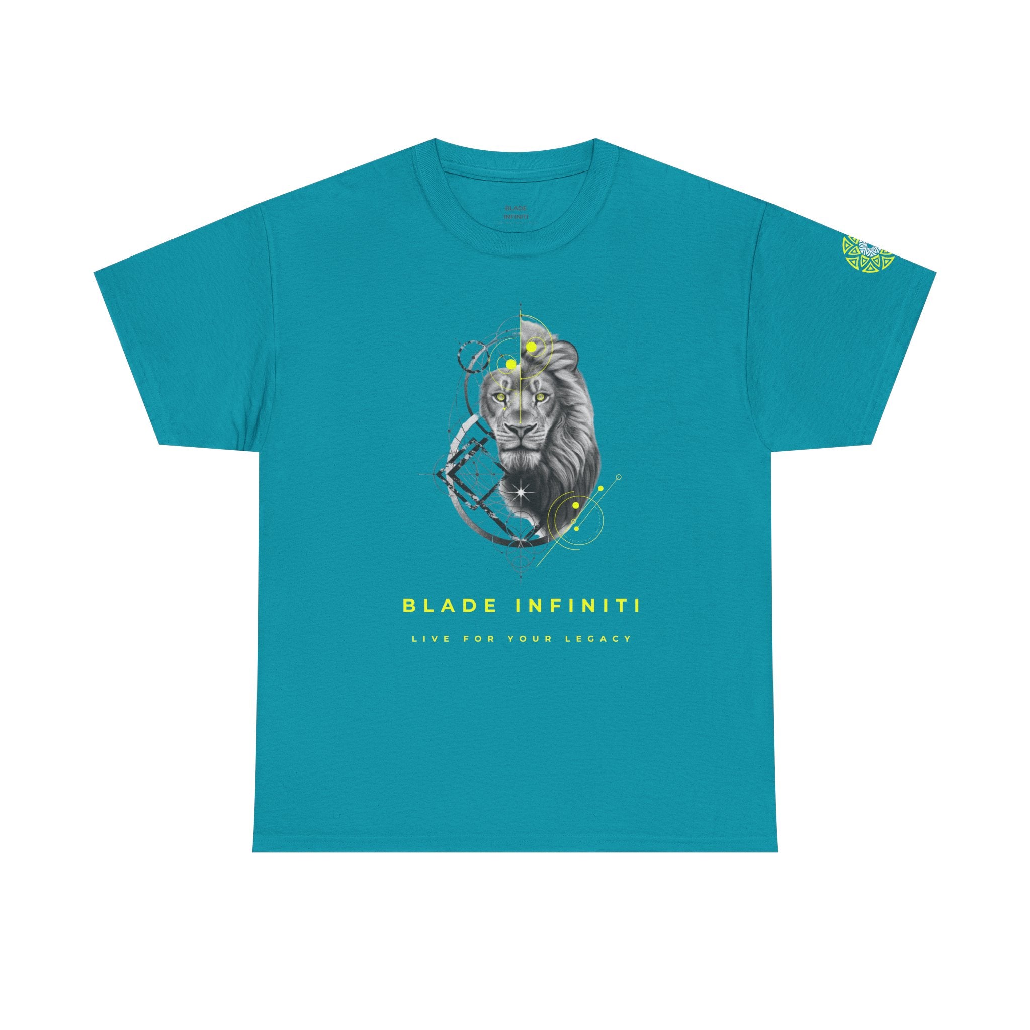 Geometric King Lion Neon Green TX T-Shirt