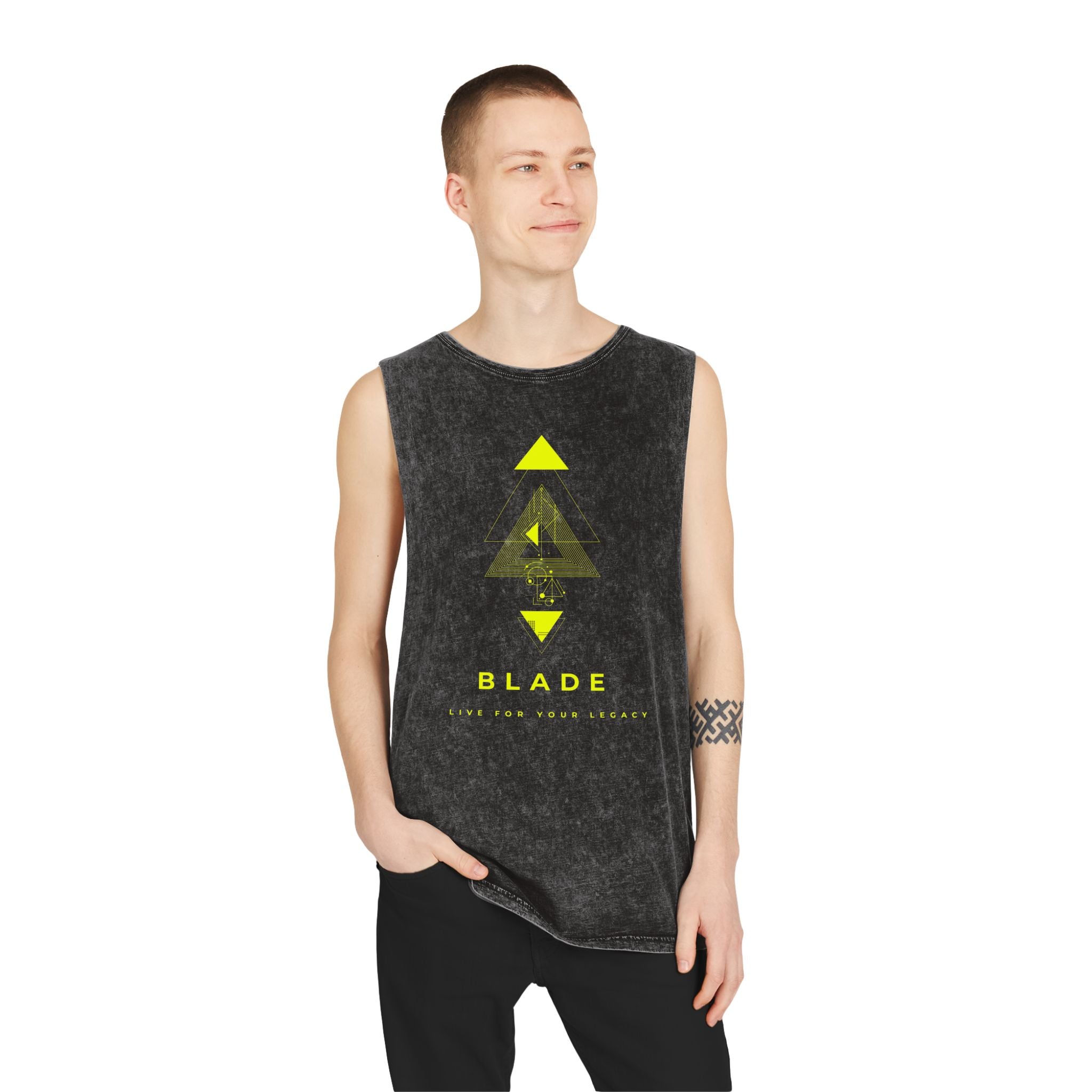 Geometric Odyssey Version 3 Neon Green Tank Top