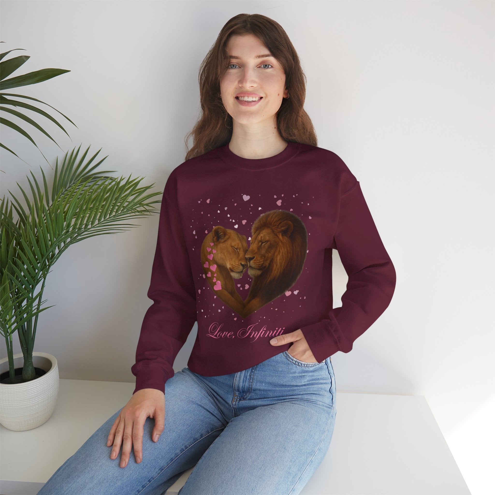 Lion Hearts - Love, Infiniti Unisex Crewneck Sweater