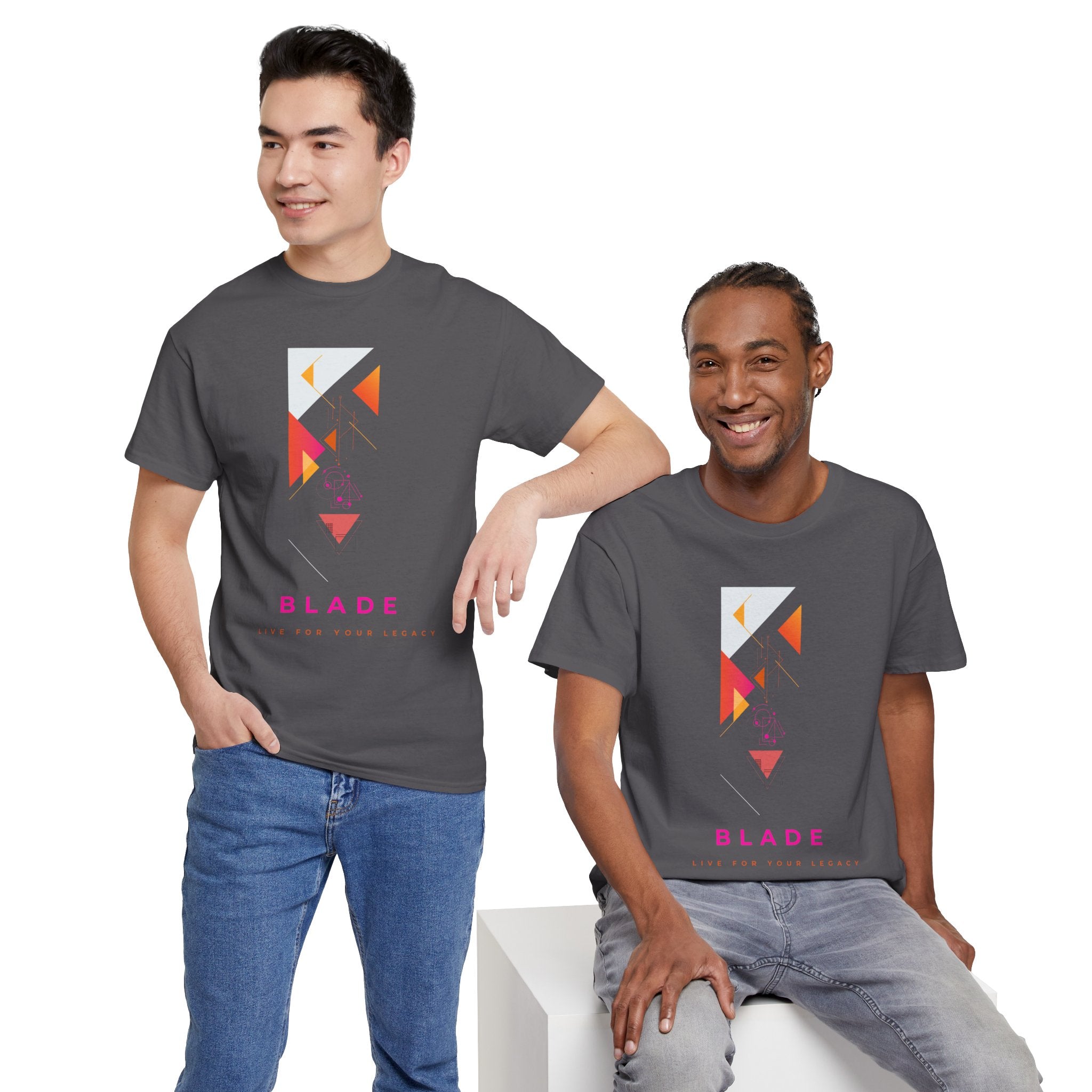 Geometric Odyssey  Pink/Orange T-Shirt