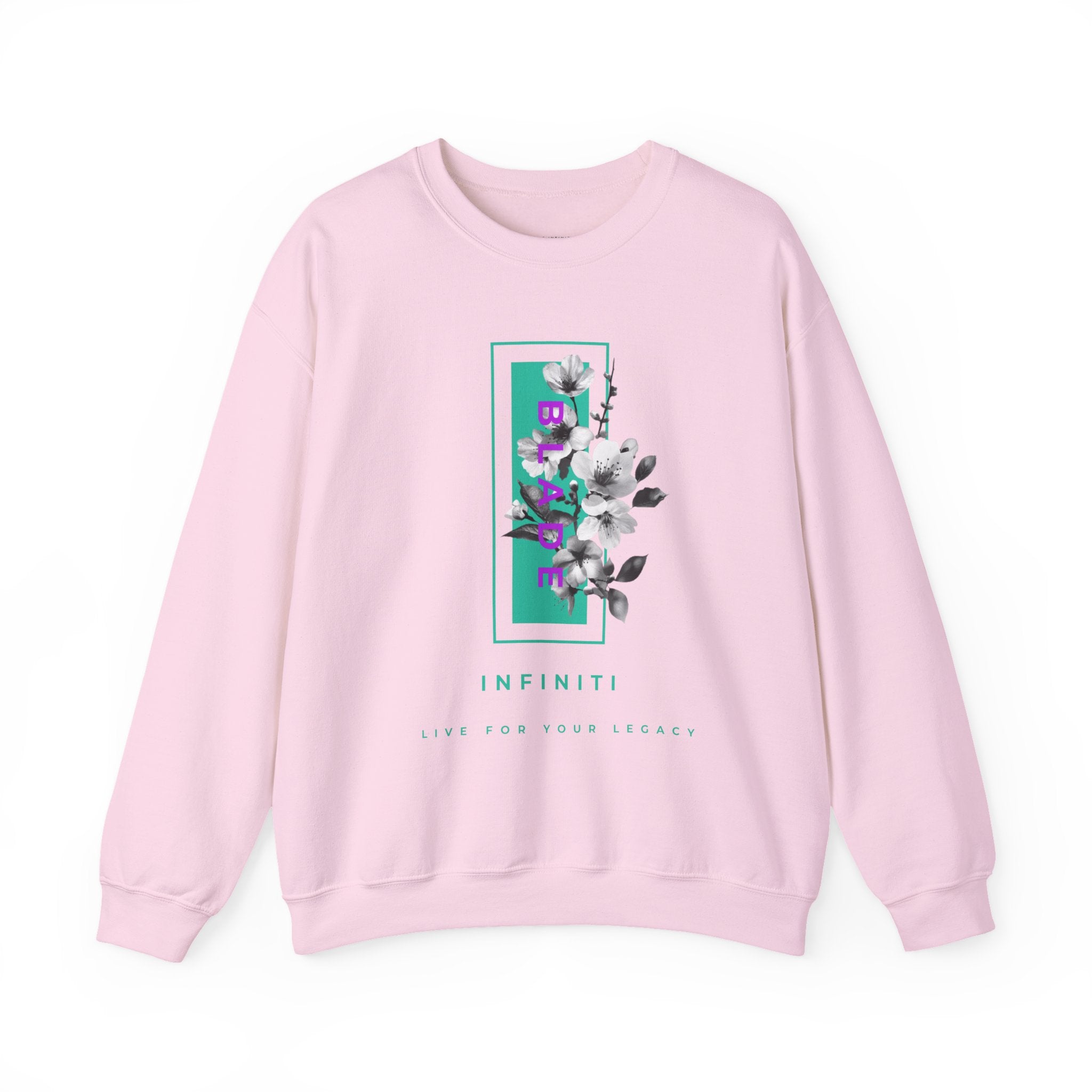 Bloom Bae Teal/Purple Floral Unisex Crewneck Sweater