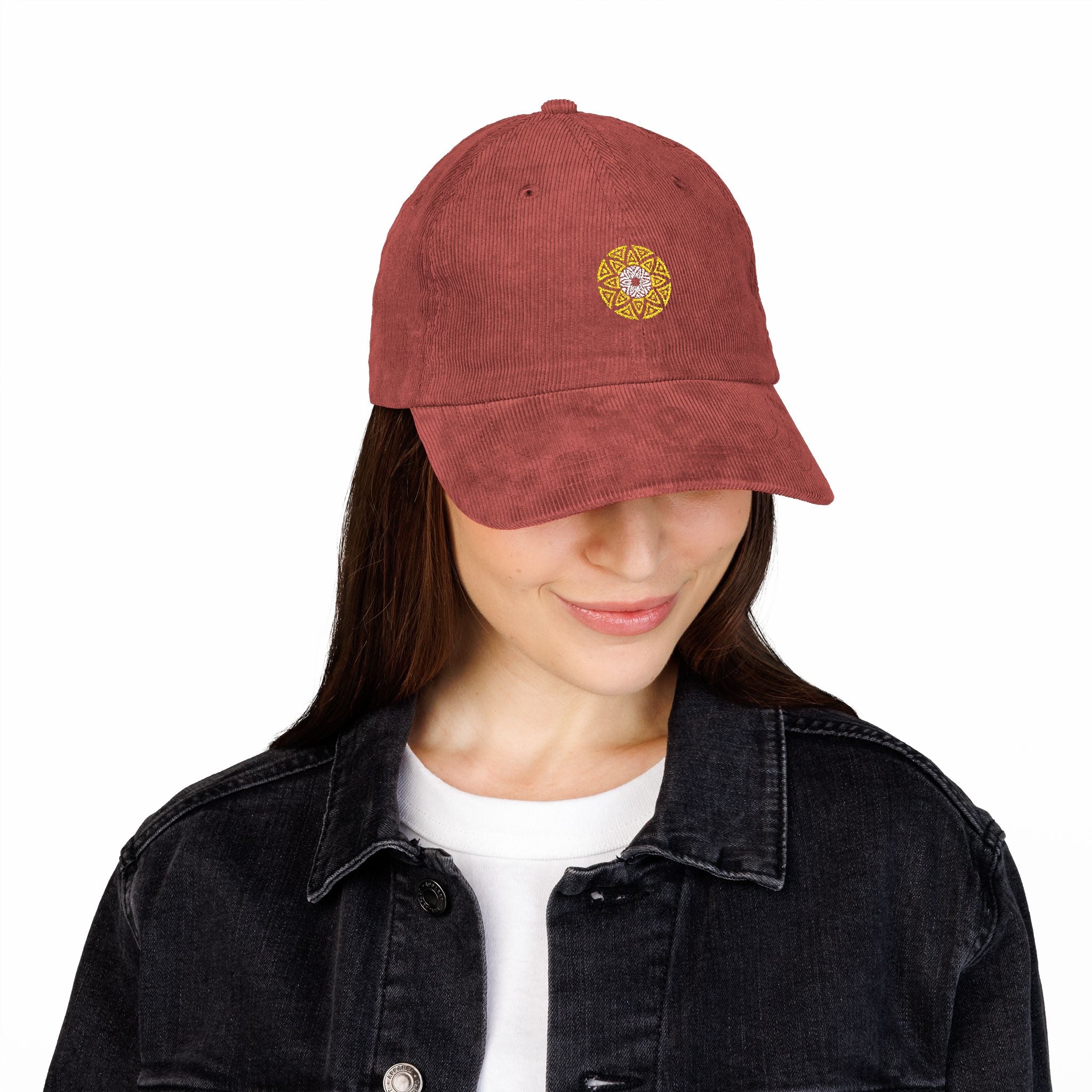 Logo Vintage Corduroy Hat/Cap Embroidery