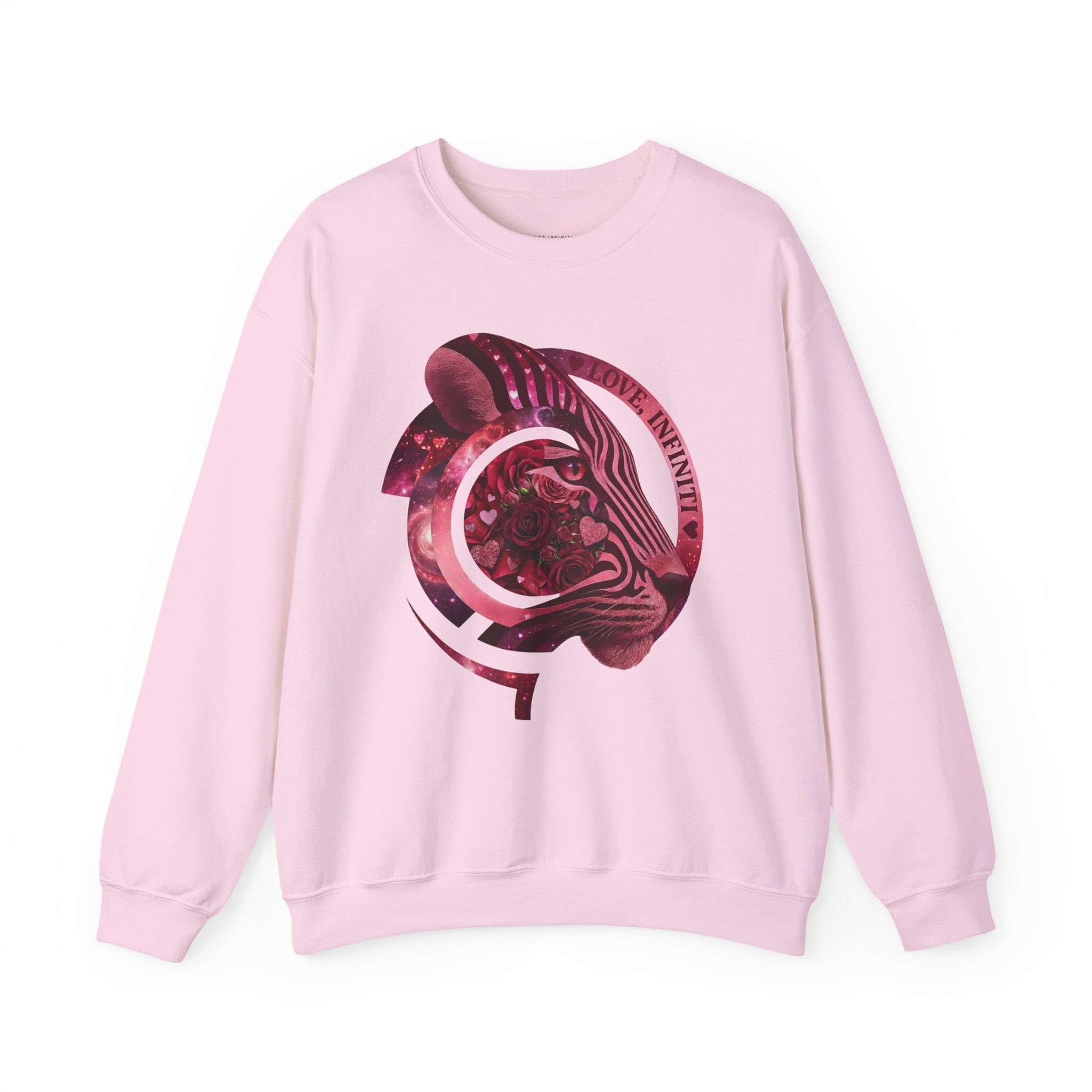 Safari Bloom Tiger Love, Infiniti Unisex Crewneck Sweatshirt/Sweater