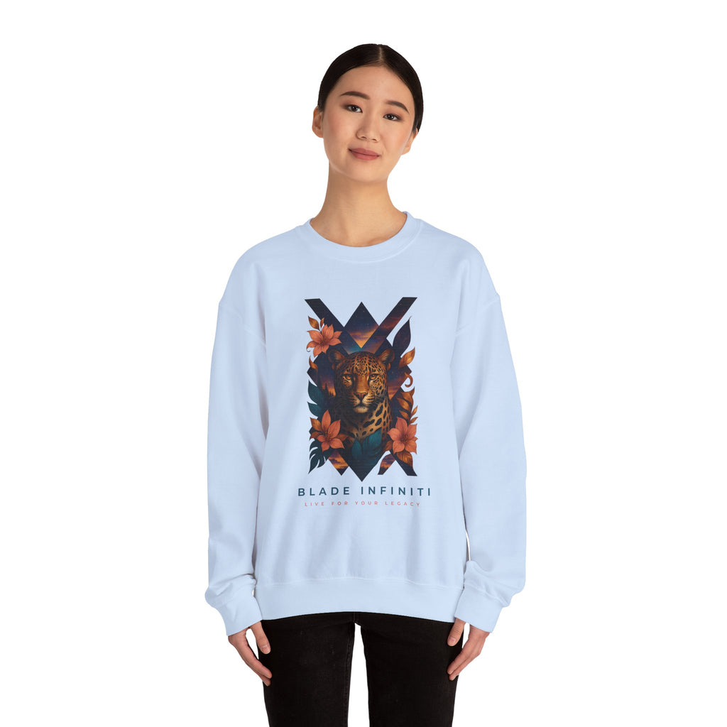 Galactic Jungle Leopard Unisex Crewneck Sweater