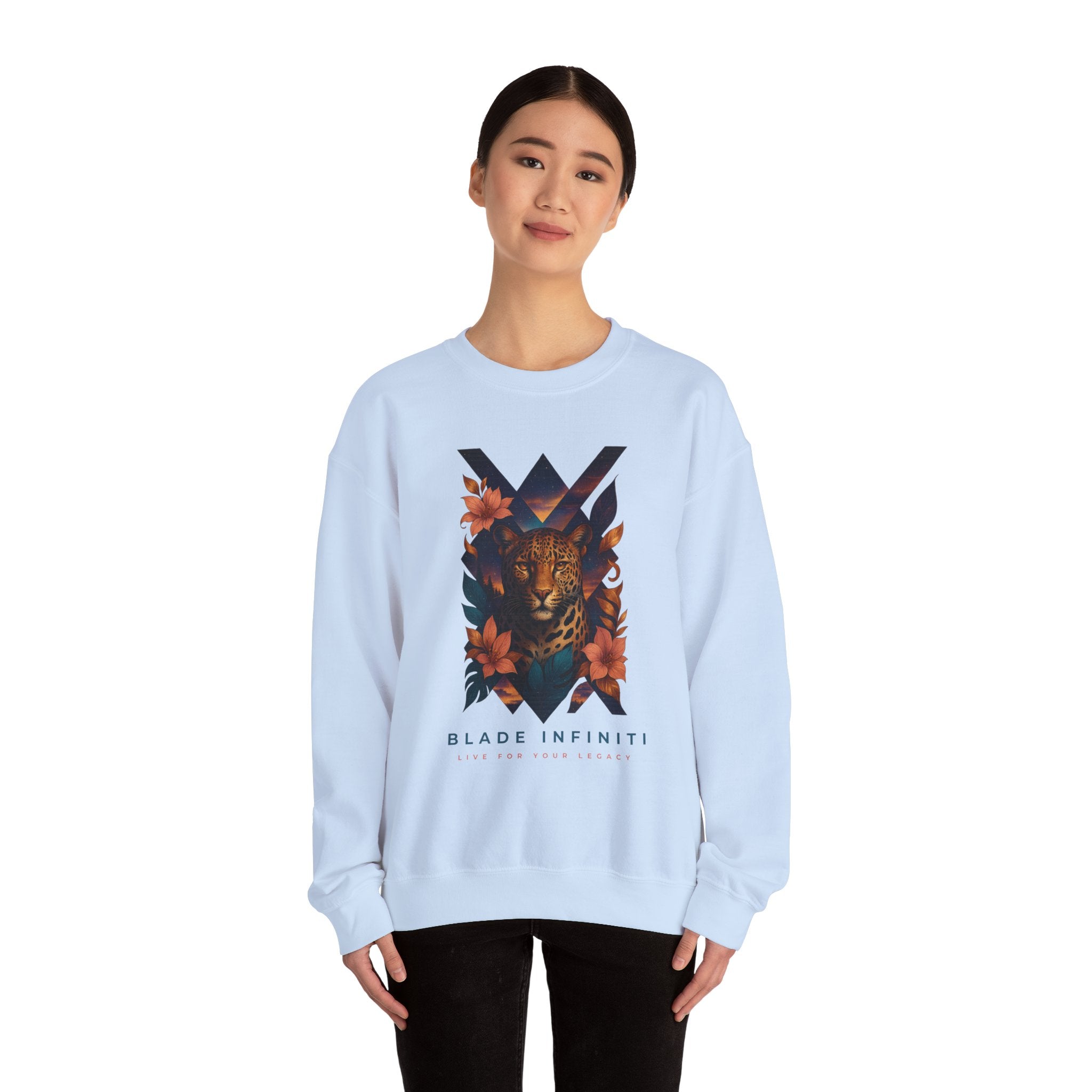Galactic Jungle Leopard Unisex Crewneck Sweater