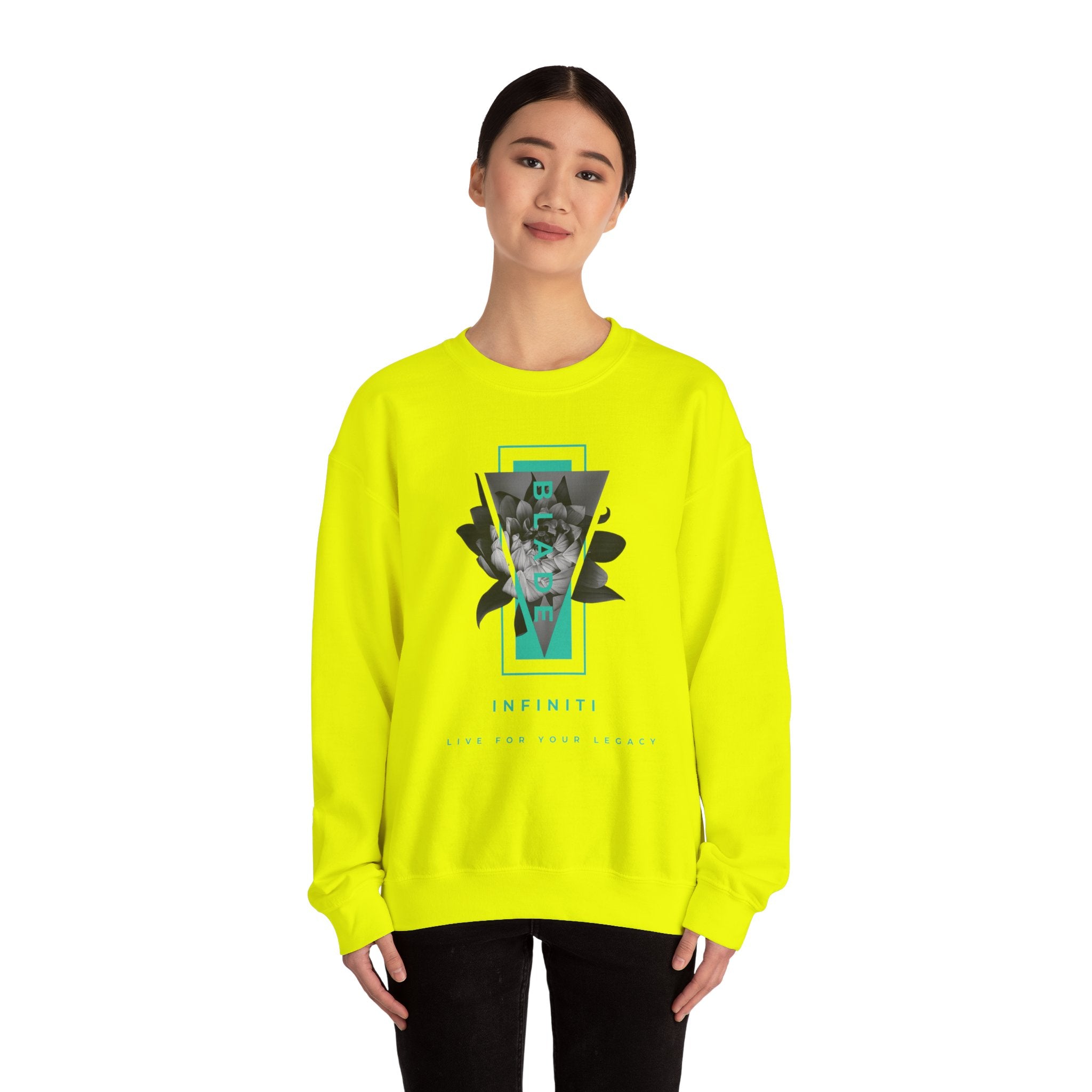 Flora Essence Teal Floral Unisex Crewneck Sweater