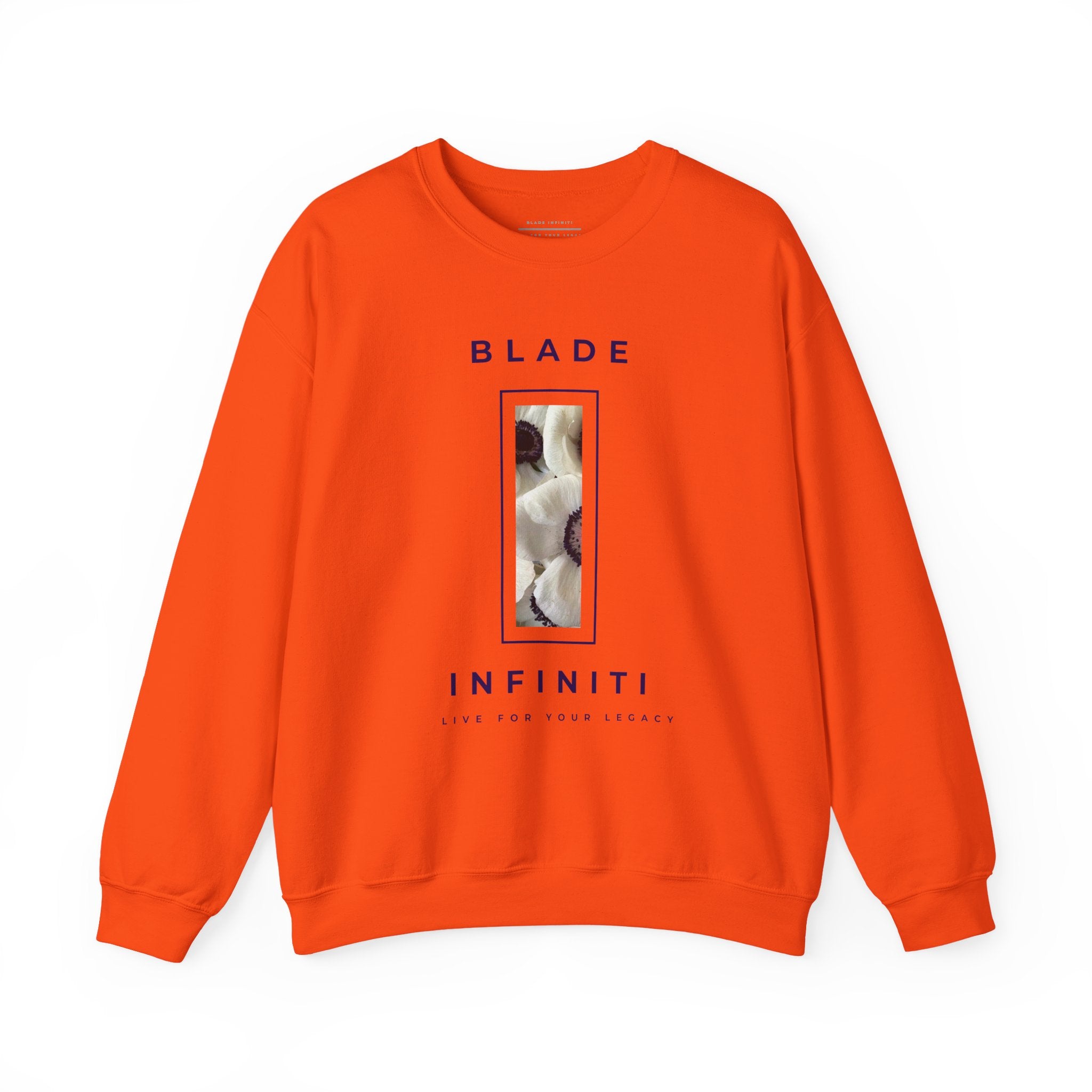Essence of Infiniti White/Navy Floral Crewneck Sweater