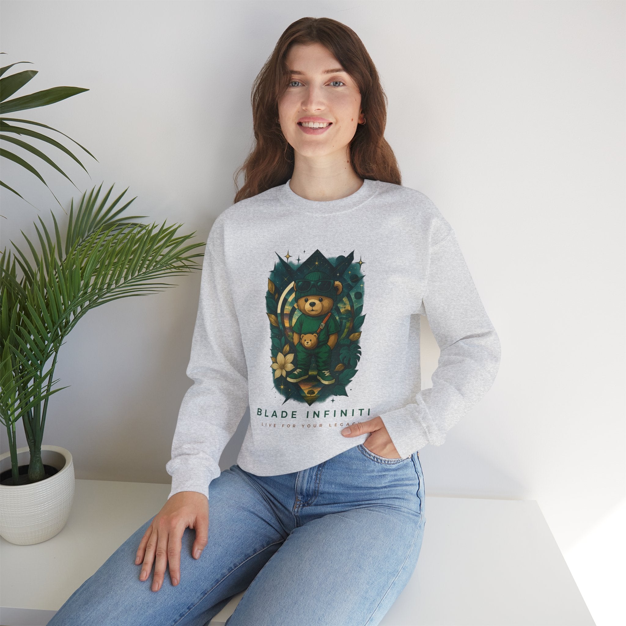 Galactic Teddy Bear V1 Unisex Crewneck Sweater