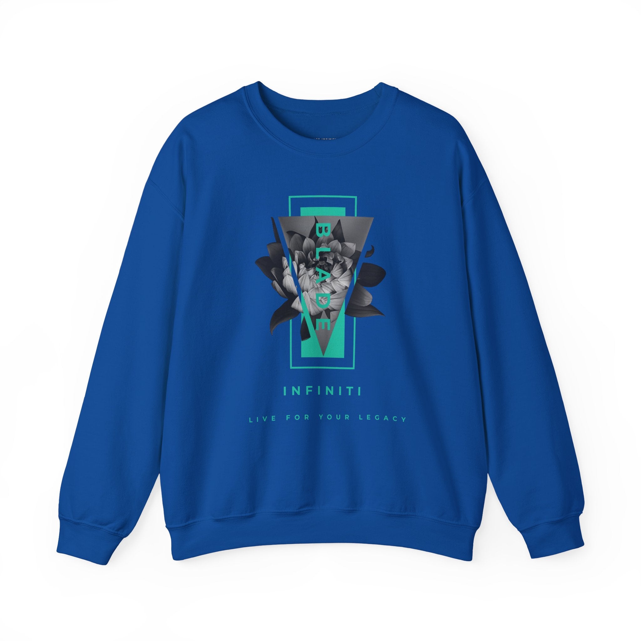 Flora Essence Teal Floral Unisex Crewneck Sweater