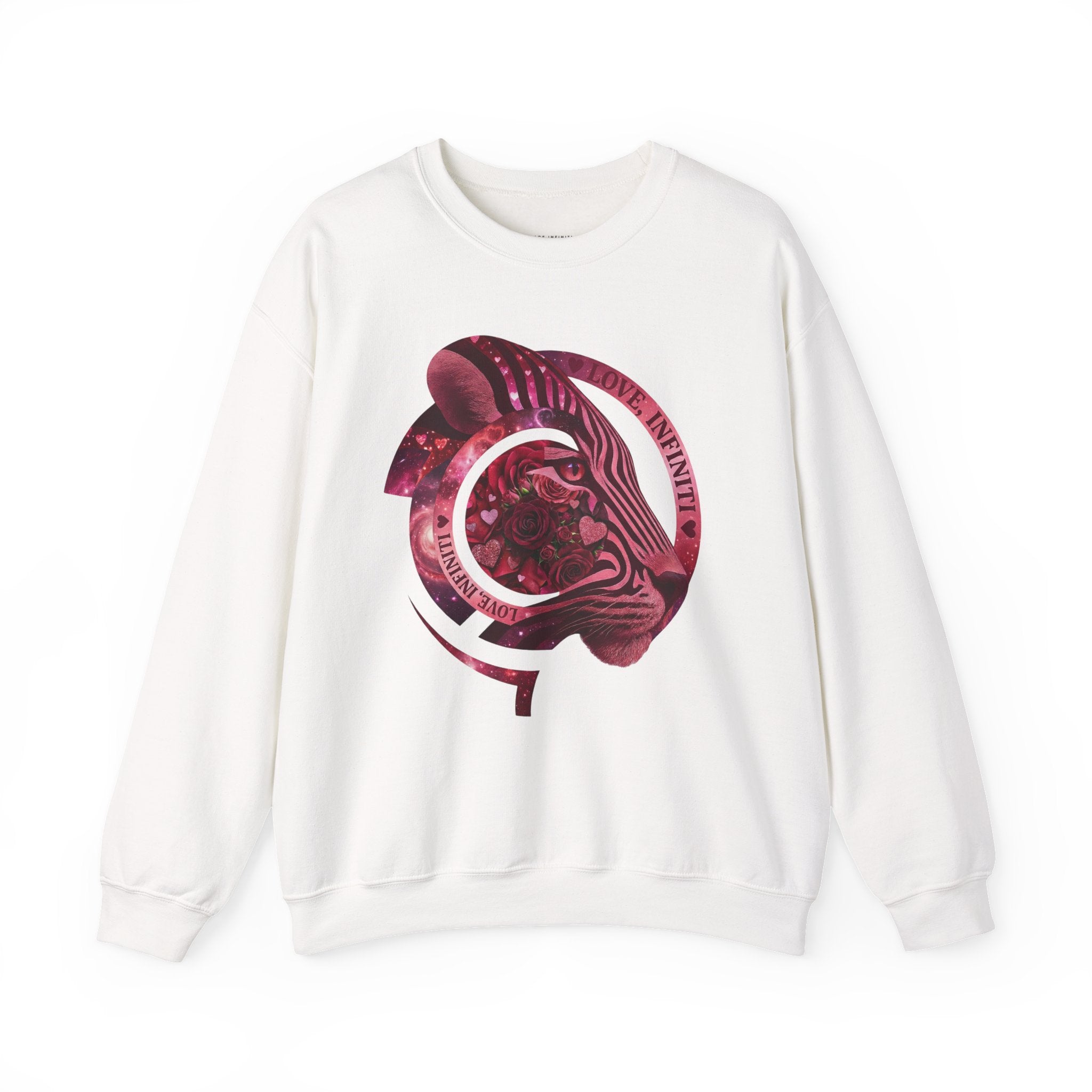 Safari Bloom Tiger Love, Infiniti Unisex Crewneck Sweatshirt/Sweater