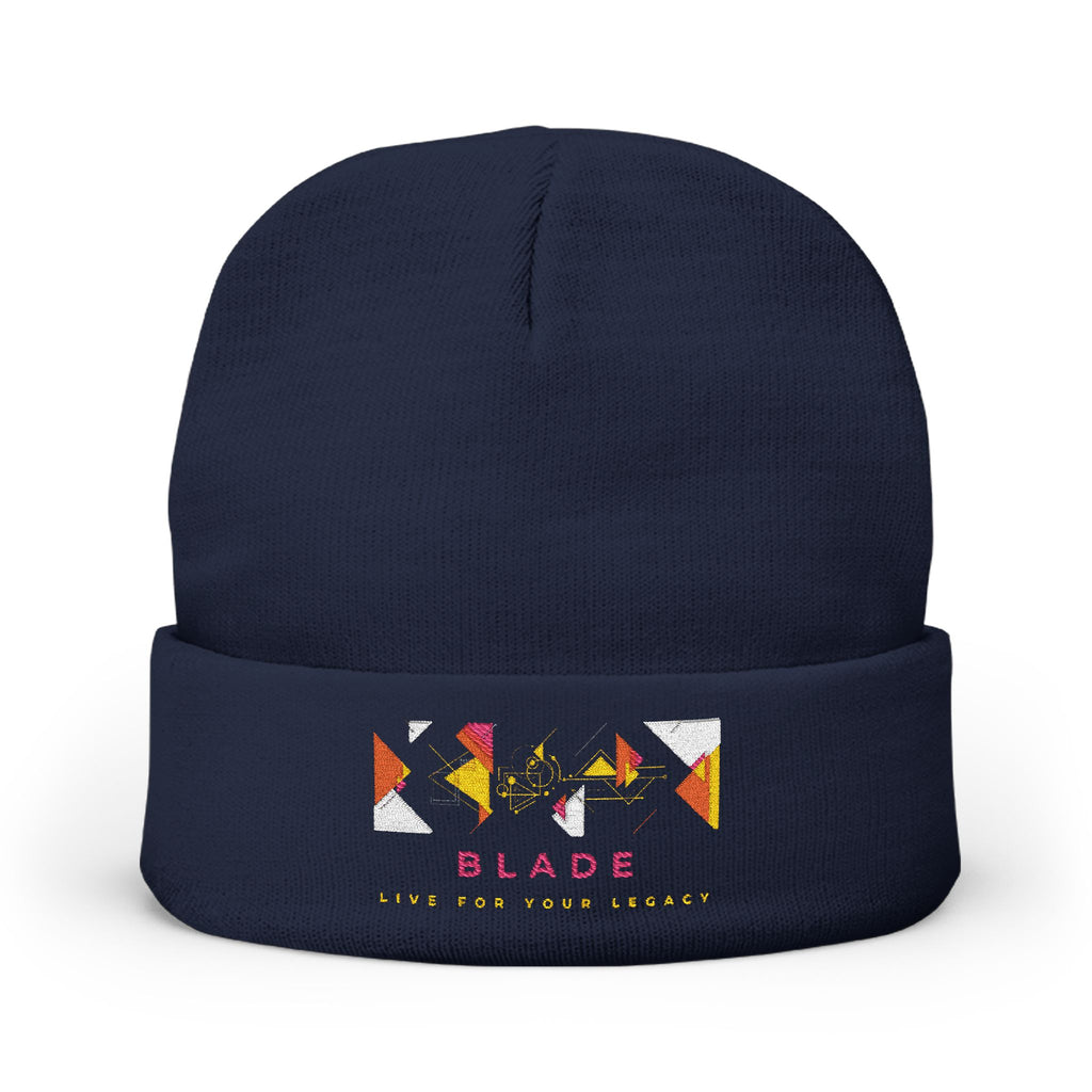 Geometric Odyssey Pink/Green Knit Beanie