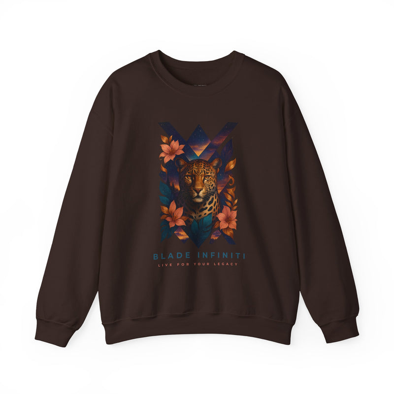 Galactic Jungle Leopard Unisex Crewneck Sweater