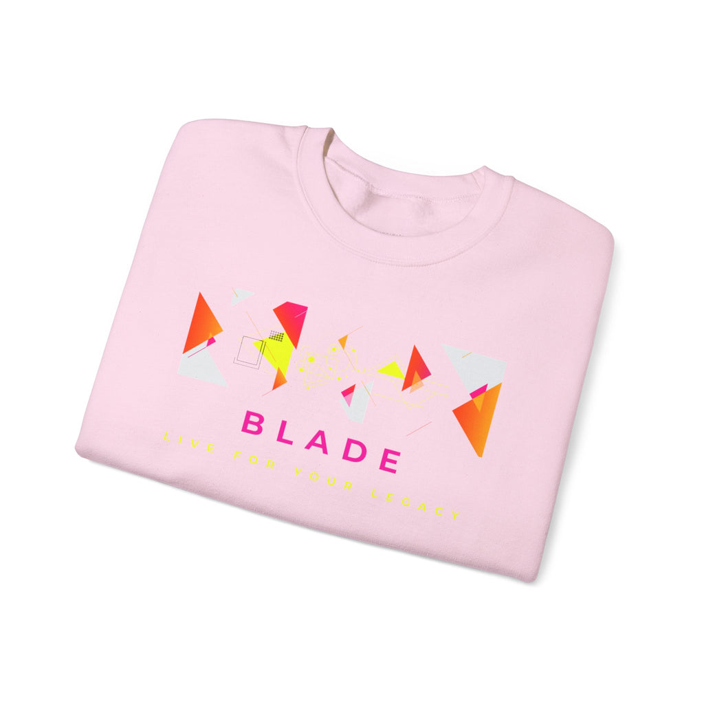 Geometric Odyssey Pink/Green Unisex Crewneck Sweater