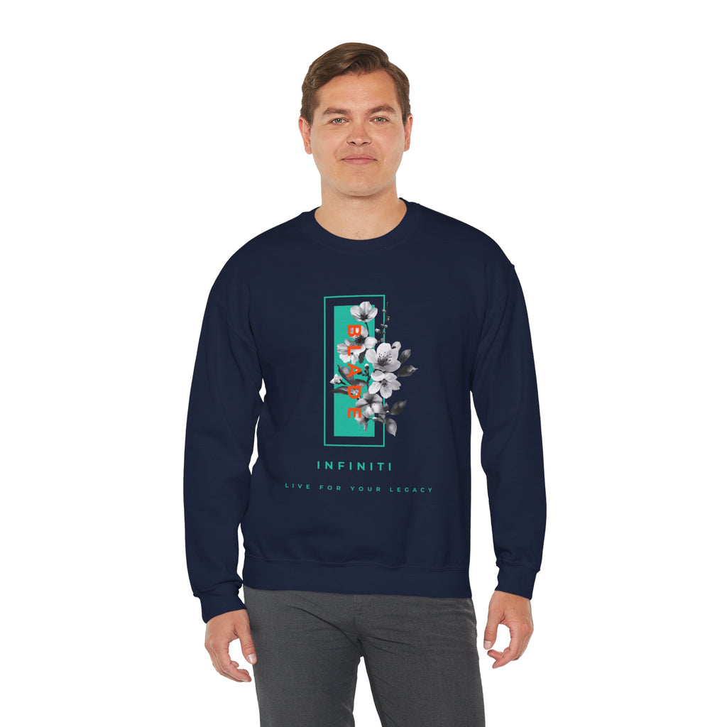 Bloom Bae Teal/Orange Floral Unisex Crewneck Sweater