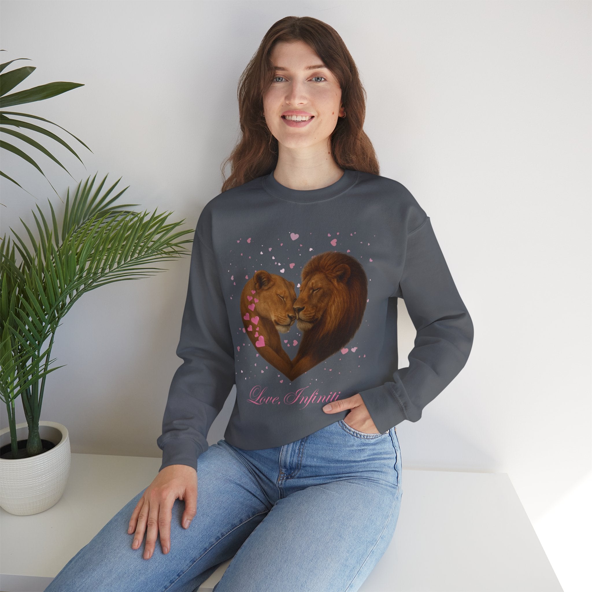 Lion Hearts - Love, Infiniti Unisex Crewneck Sweater