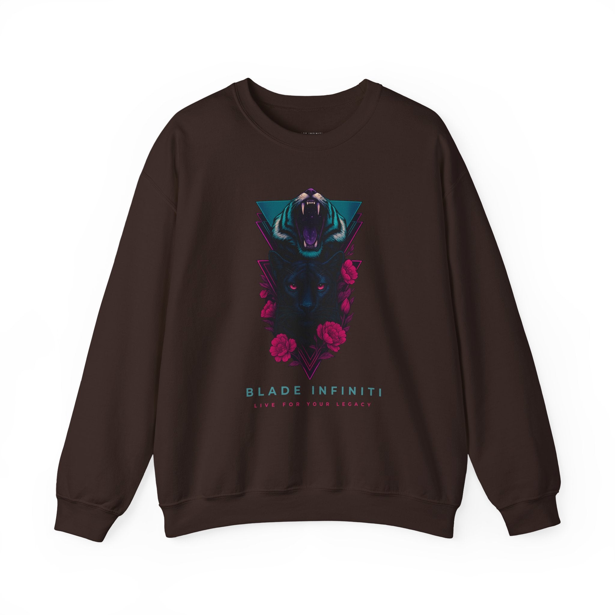 Midnight Galactic Jungle Tiger Legacy Unisex Crewneck Sweater