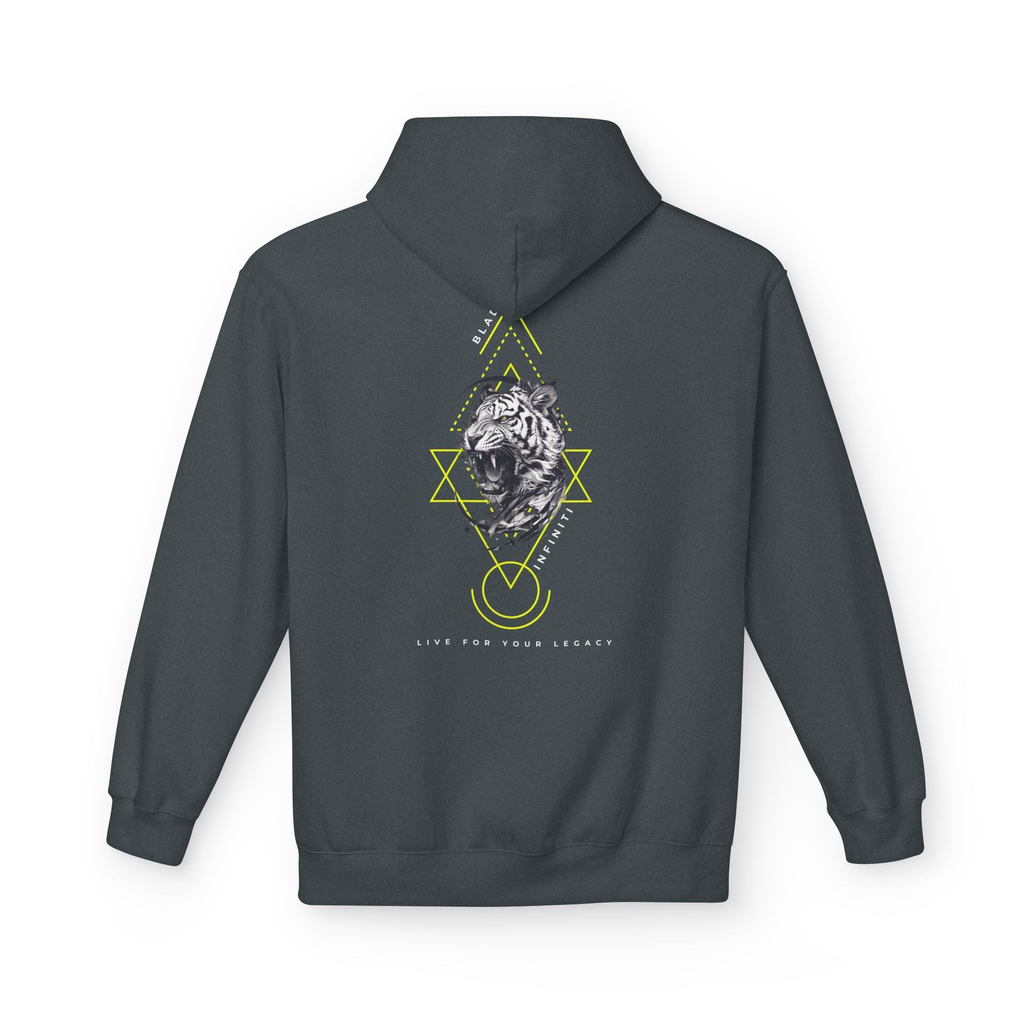 Geometric King Tiger Neon Green Hoodie
