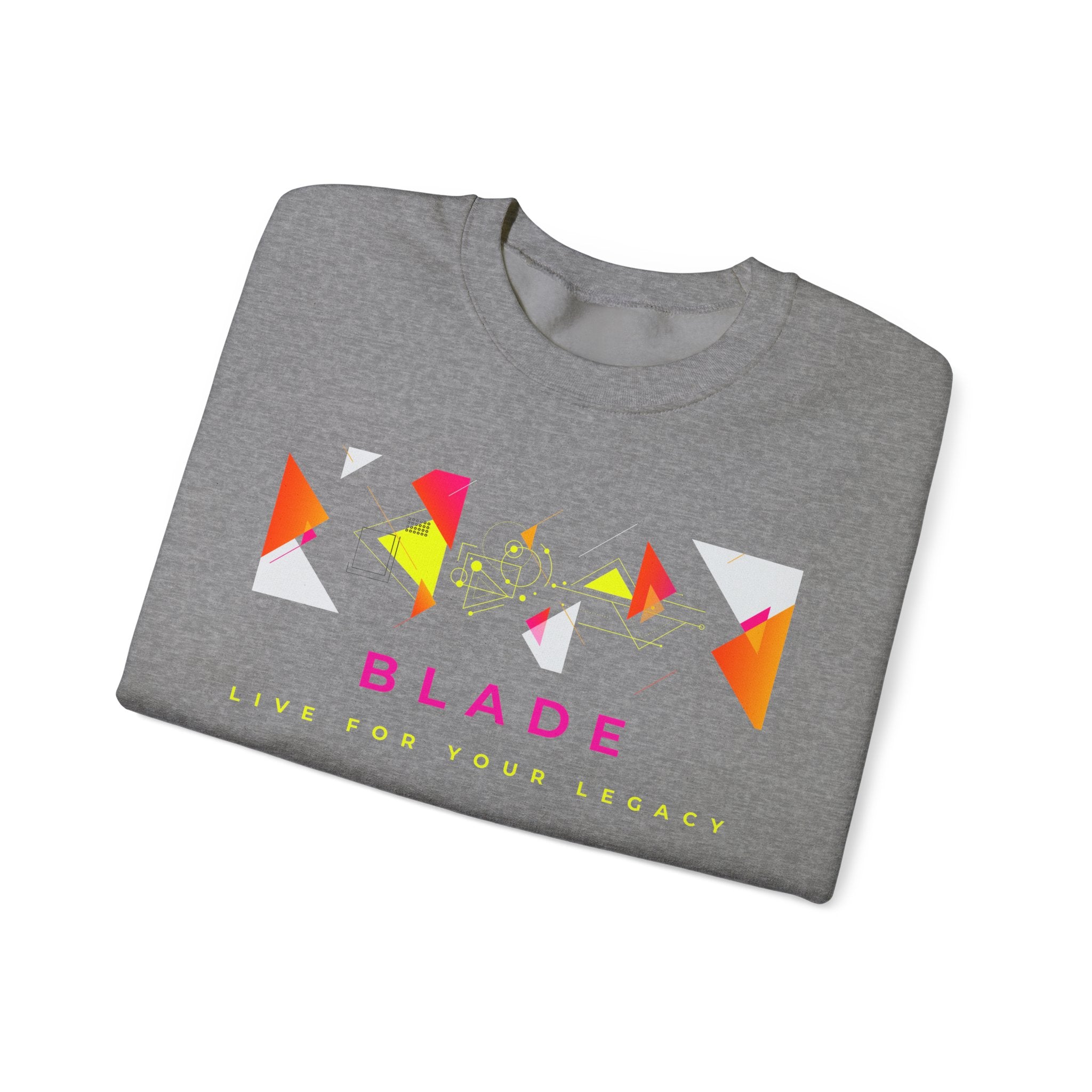 Geometric Odyssey Pink/Green Unisex Crewneck Sweater