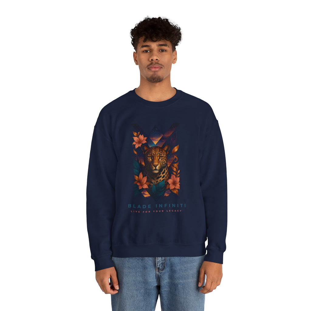 Galactic Jungle Leopard Unisex Crewneck Sweater