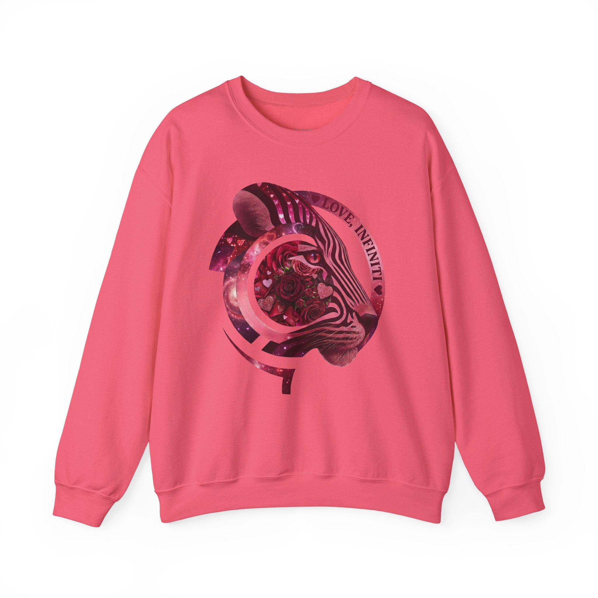 Safari Bloom Tiger Love, Infiniti Unisex Crewneck Sweatshirt/Sweater