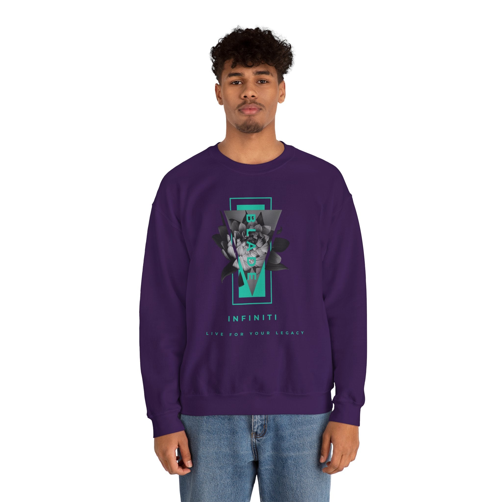 Flora Essence Teal Floral Unisex Crewneck Sweater
