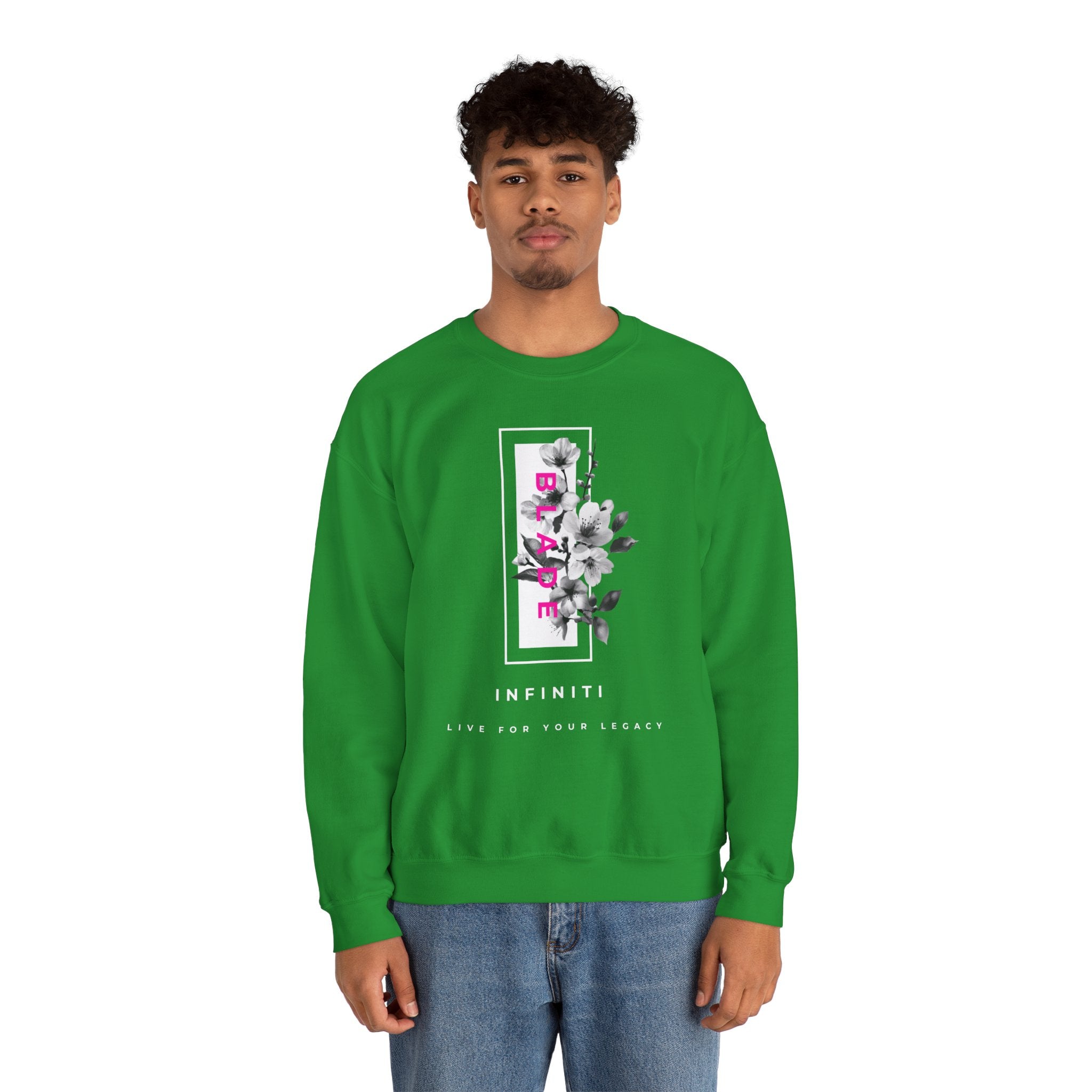 Bloom Bae Deep Pink Floral Unisex Crewneck Sweater