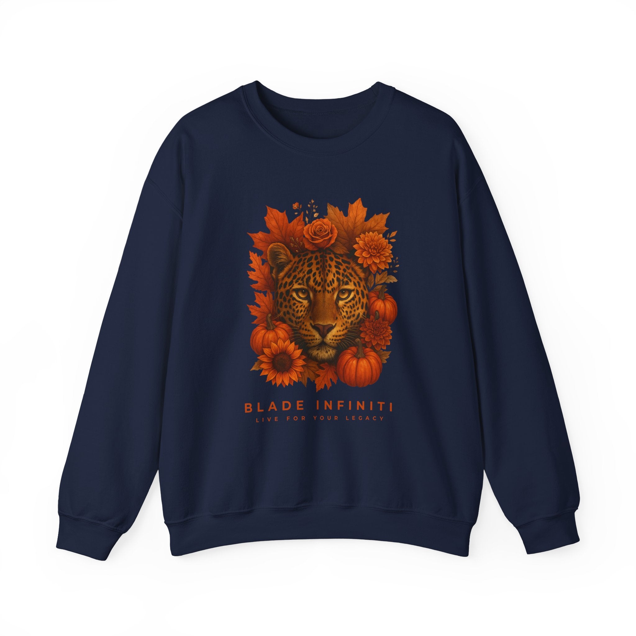 Fall Leopard Floral Unisex Crewneck Sweater