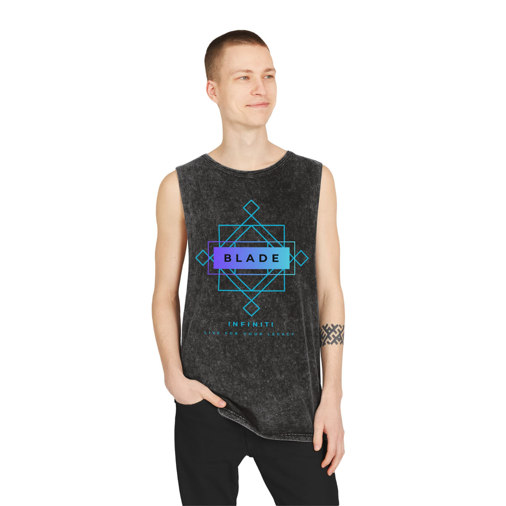 Geometric Infiniti Aqua/Purple Ombre Tank Top