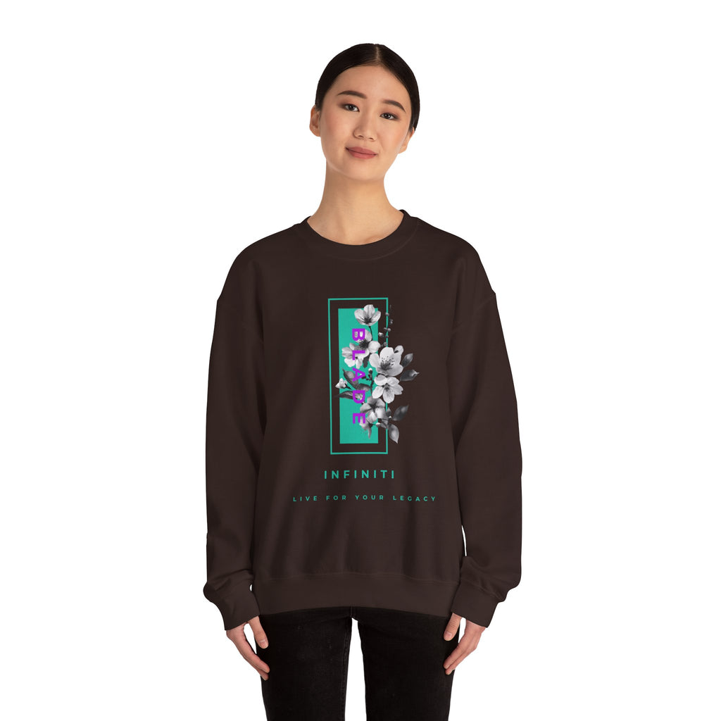 Bloom Bae Teal/Purple Floral Unisex Crewneck Sweater