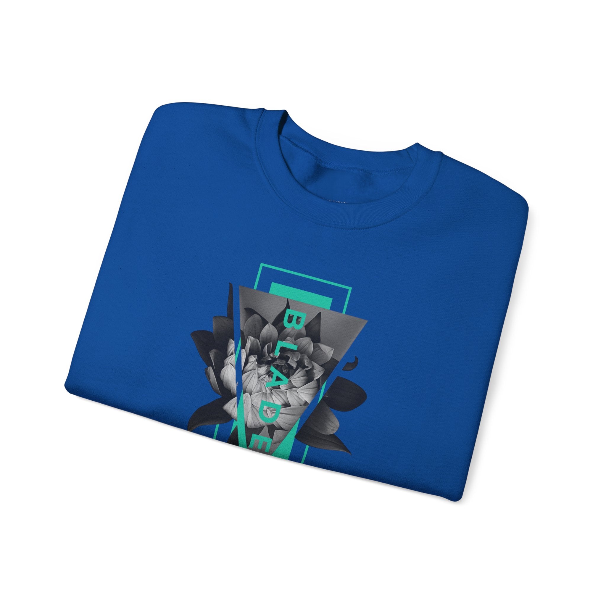 Flora Essence Teal Floral Unisex Crewneck Sweater
