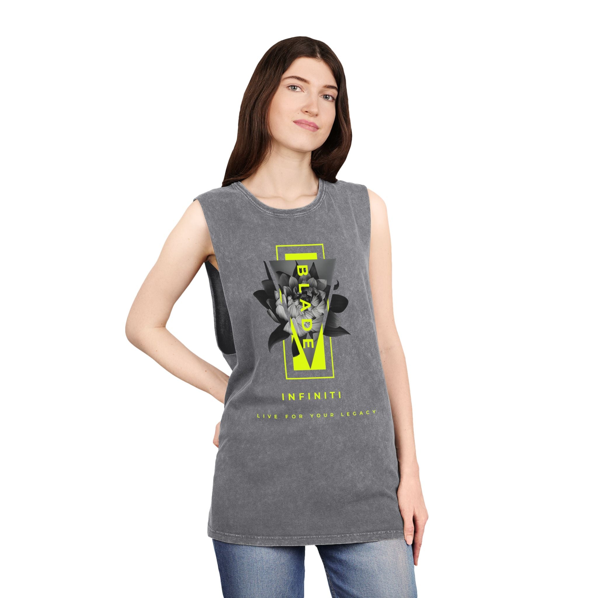 Flora Essence Neon Green Floral Tank Top