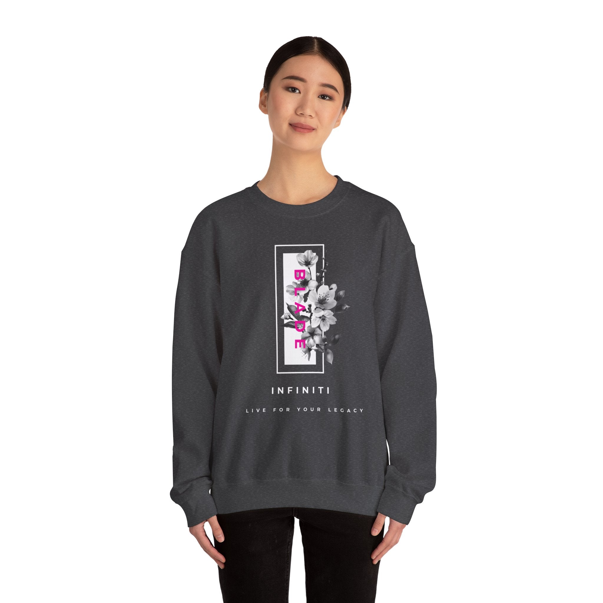 Bloom Bae Deep Pink Floral Unisex Crewneck Sweater
