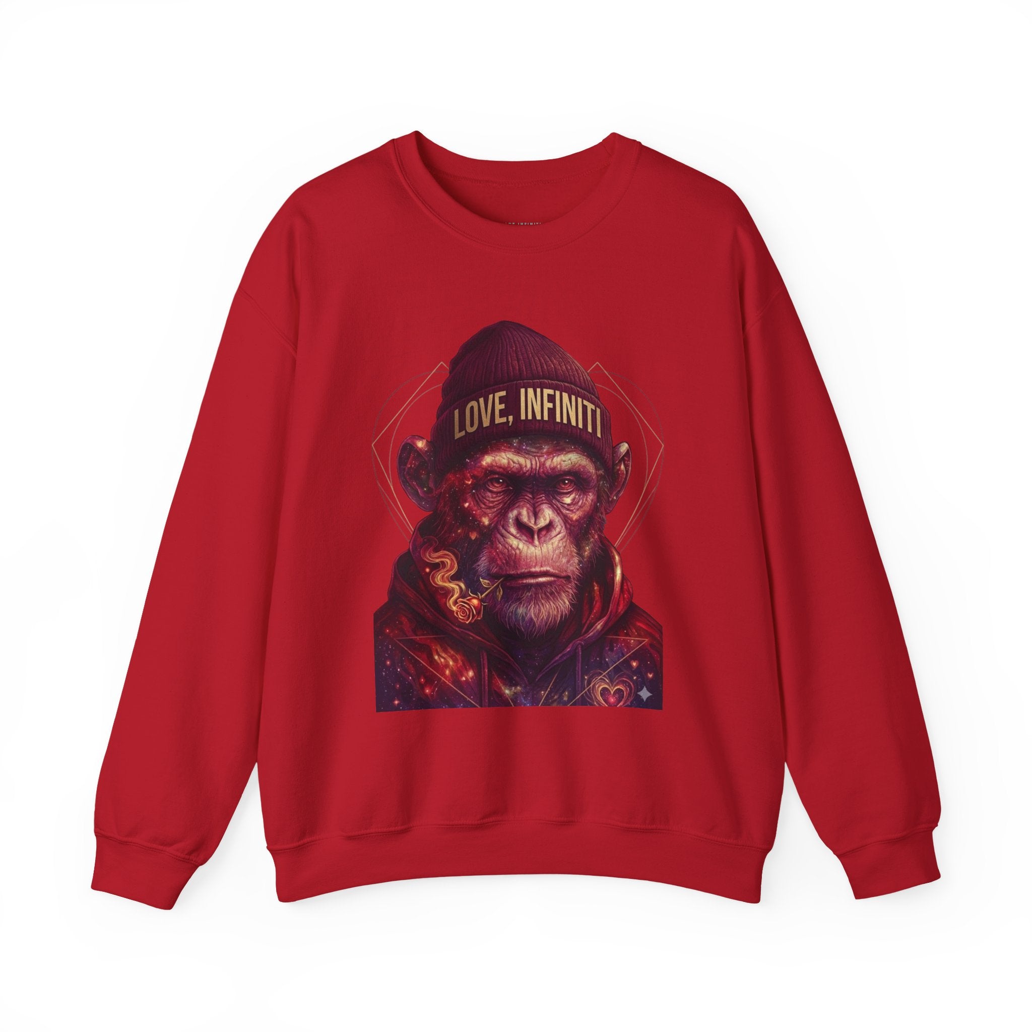 Weed/Rose Galactic Monkey - Love, Infiniti Unisex Crewneck Sweater