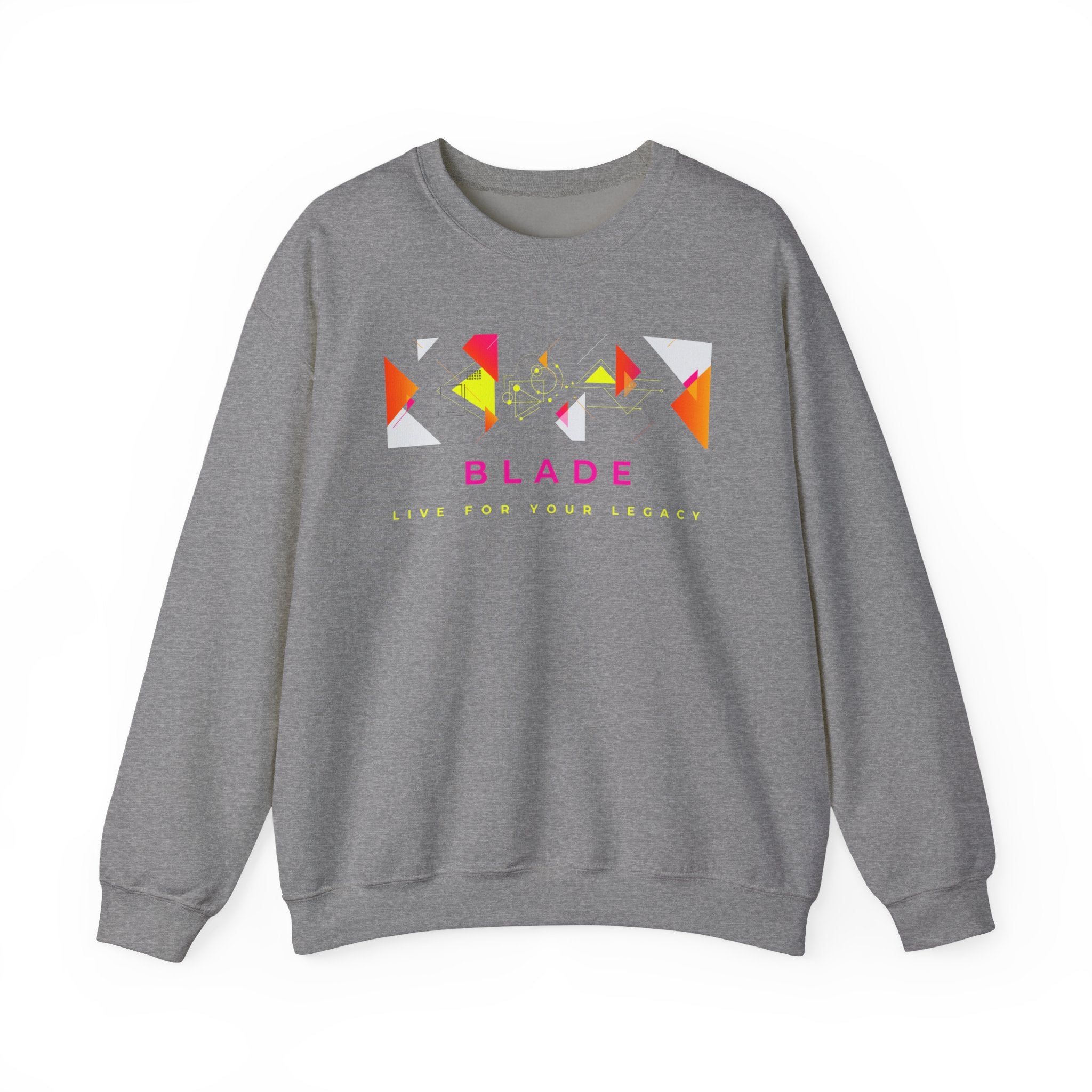Geometric Odyssey Pink/Green Unisex Crewneck Sweater