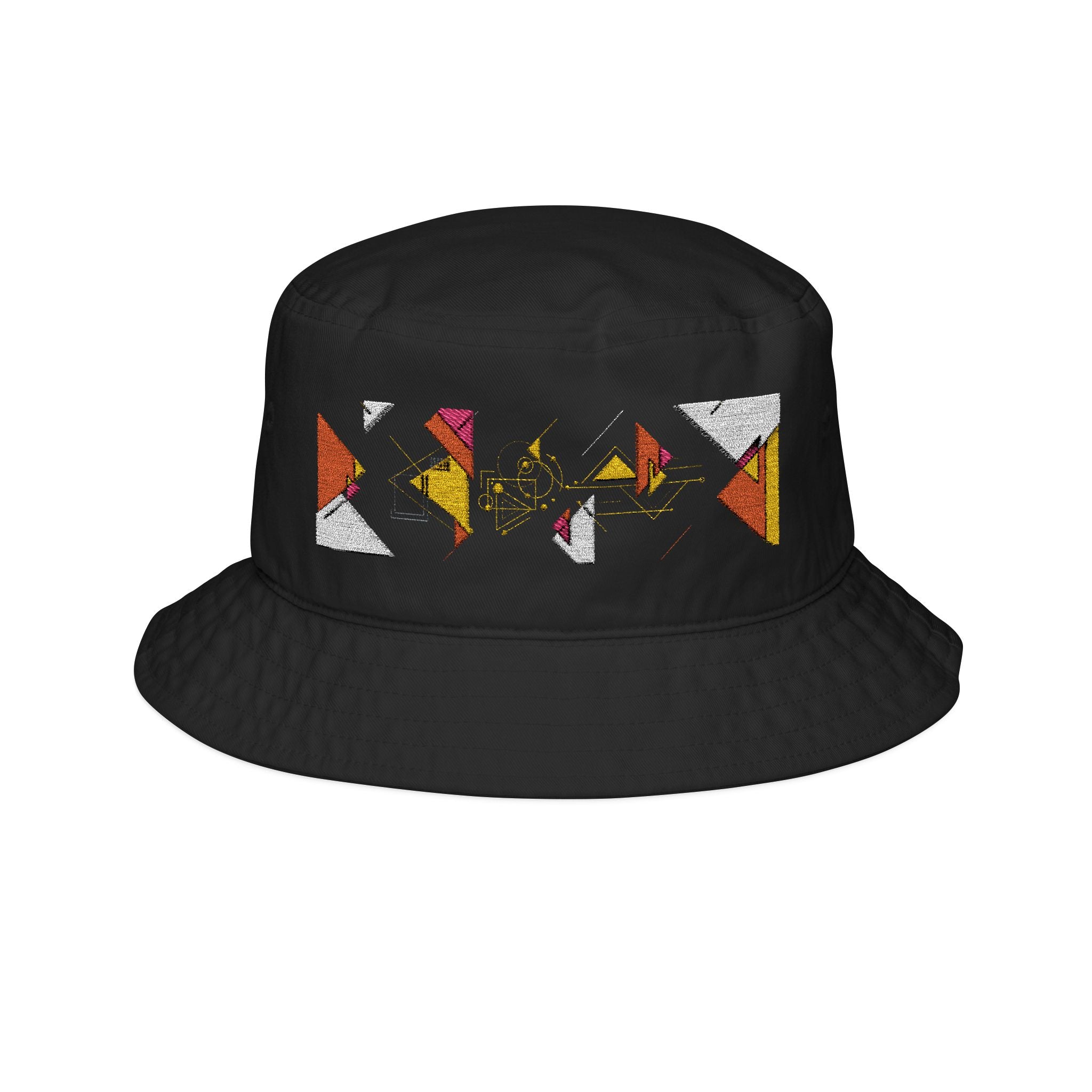 Geometric Odyssey Pink/Green Bucket Hat (Embroidery)