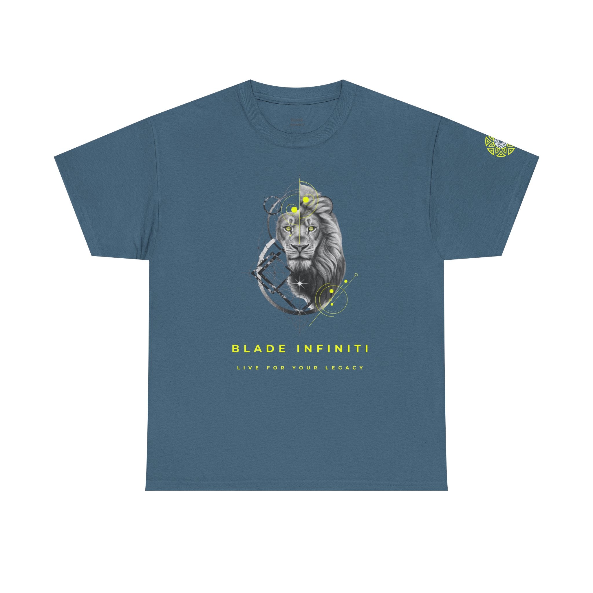 Geometric King Lion Neon Green TX T-Shirt