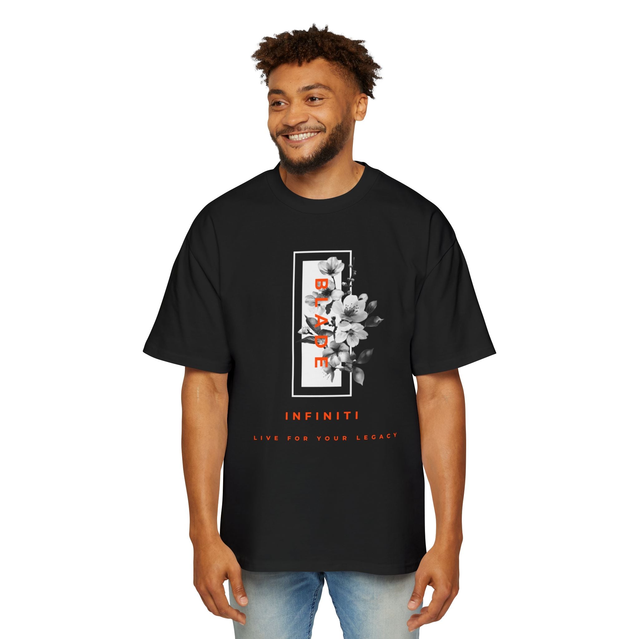 Bloom Bae Black Men's Heavy Oversized T-Shirt