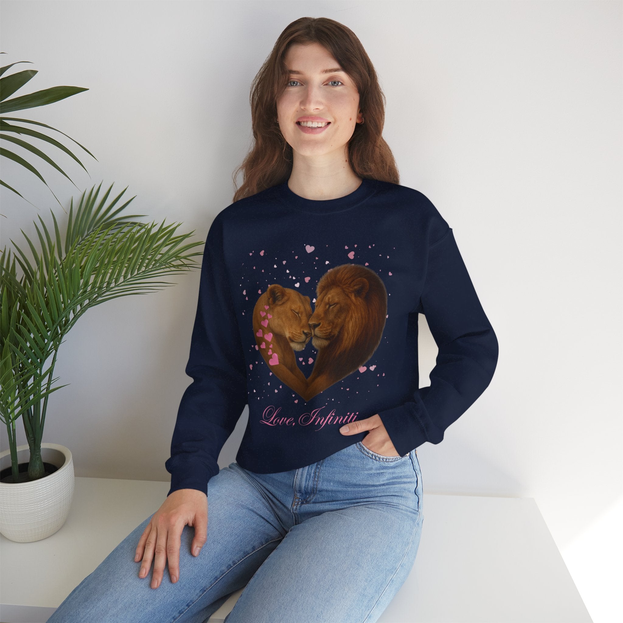 Lion Hearts - Love, Infiniti Unisex Crewneck Sweater